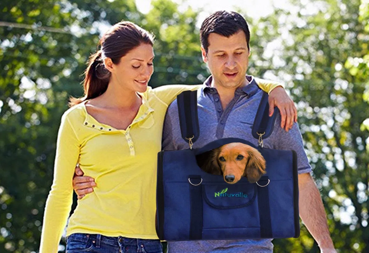 6-en-1 Robusta Mochila para Mascotas, Frontal/Pecho Mochila, Bolsa de Hombro y de Mano, Caja para Asiento de Auto, 2 Posiciones. Transportador de Viaje con Lados Suaves. para Mascotas de 45-54 cm
