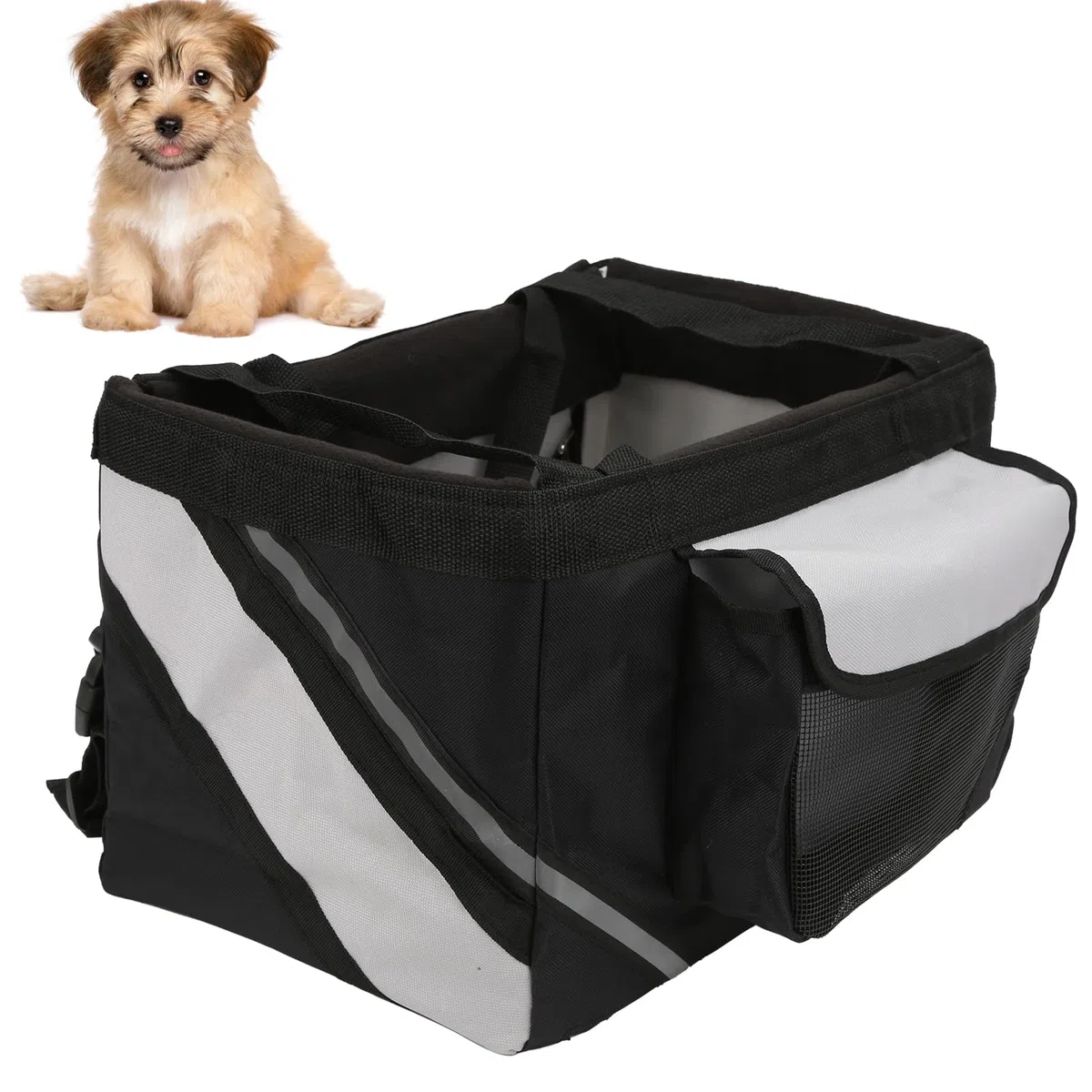 Transportín para Mascotas ,Resistente Al Desgaste ,Fácil de Desmontar ,Cesta de Bicicleta para Perros para Gatos Y Perros Pequeños
