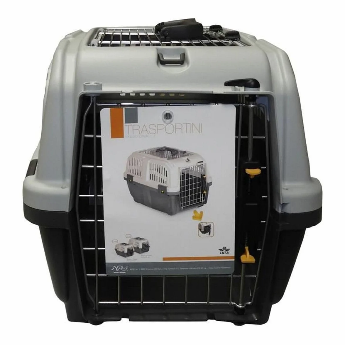 Aimé | Transportin Gato | Transportin Perro | Caja deTransporte con Ventilaciones Laterales, Rejas Metálicas y Pestillo de Seguridad | Color Gris y Dimensiones 56x36x35 cm | Mochila para Perros