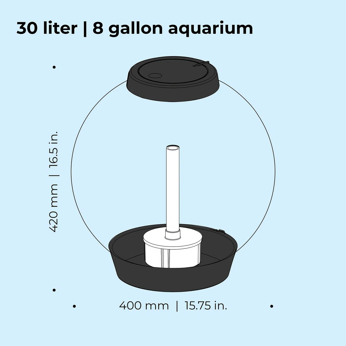 biOrb 72005 CLASSIC 30 LED negro - acuario decorativo completo con sistema de filtración, iluminación LED y grava cerámica de vidrio acrílico resistente