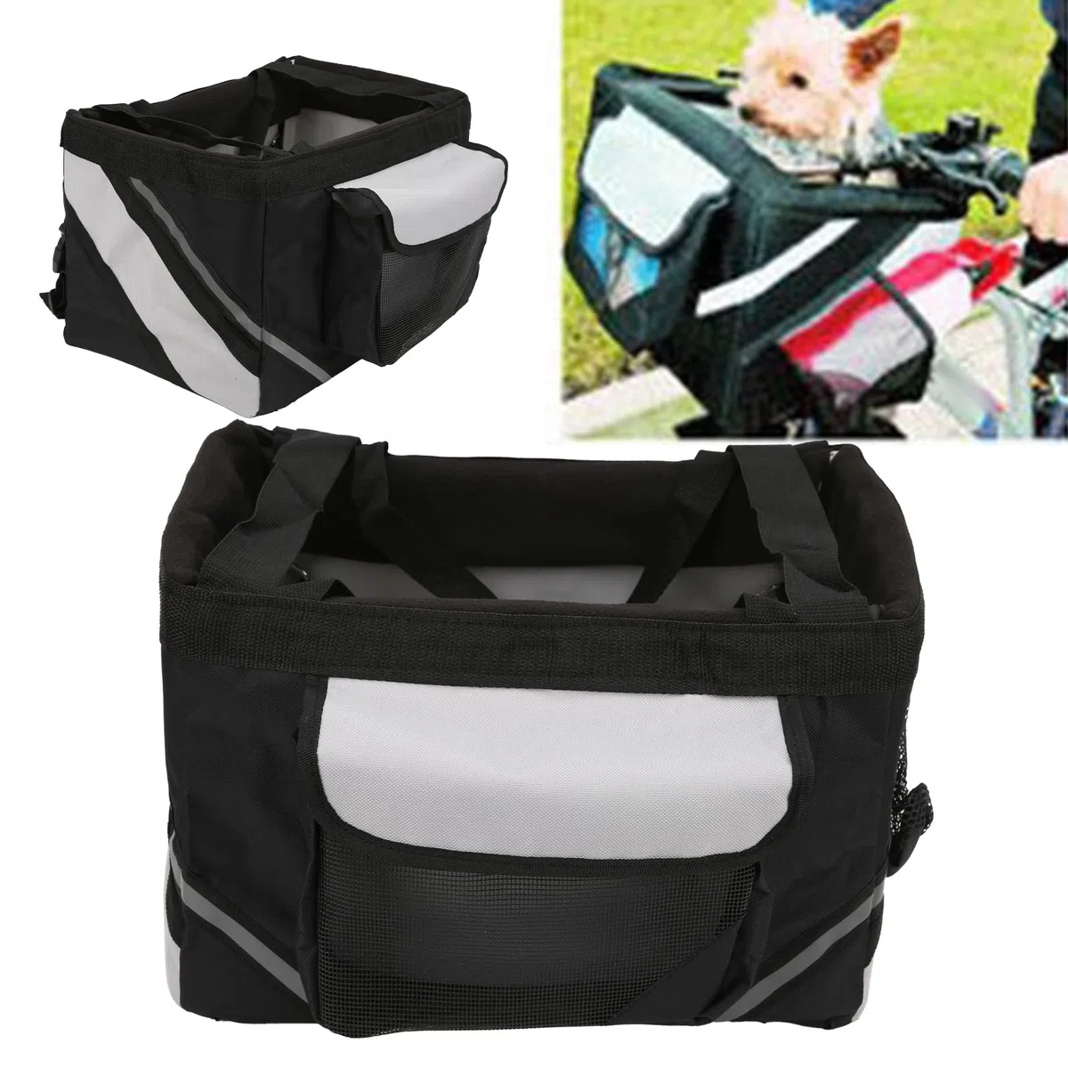 Transportín para Mascotas ,Resistente Al Desgaste ,Fácil de Desmontar ,Cesta de Bicicleta para Perros para Gatos Y Perros Pequeños