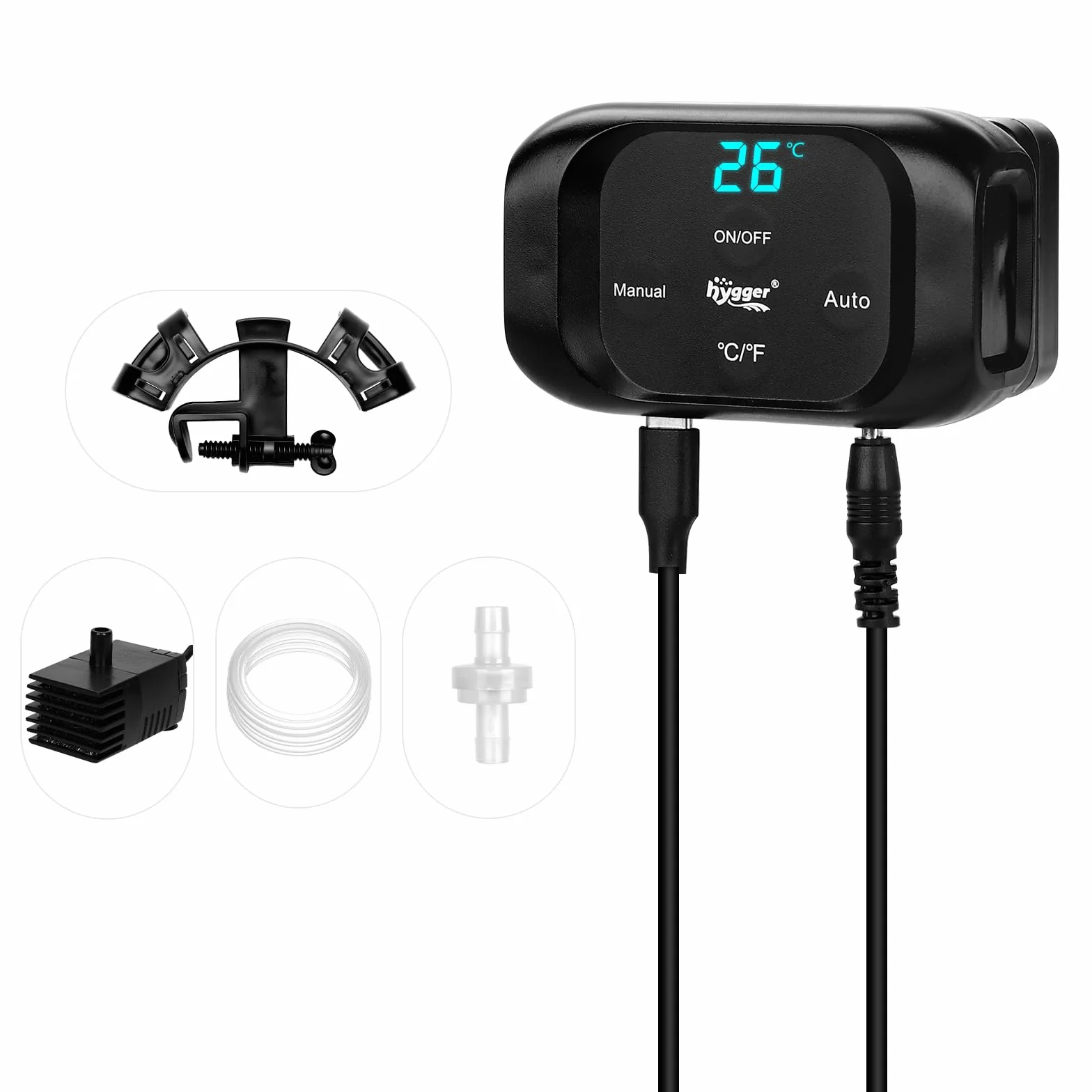 Hygger Sistema ATO Automático para Acuario, Sistema de Reabastecimiento de Agua para Peceras con Sumergible Bomba, Kit Controlador Sistema de Recarga Automática de Nivel de Agua para Acuario