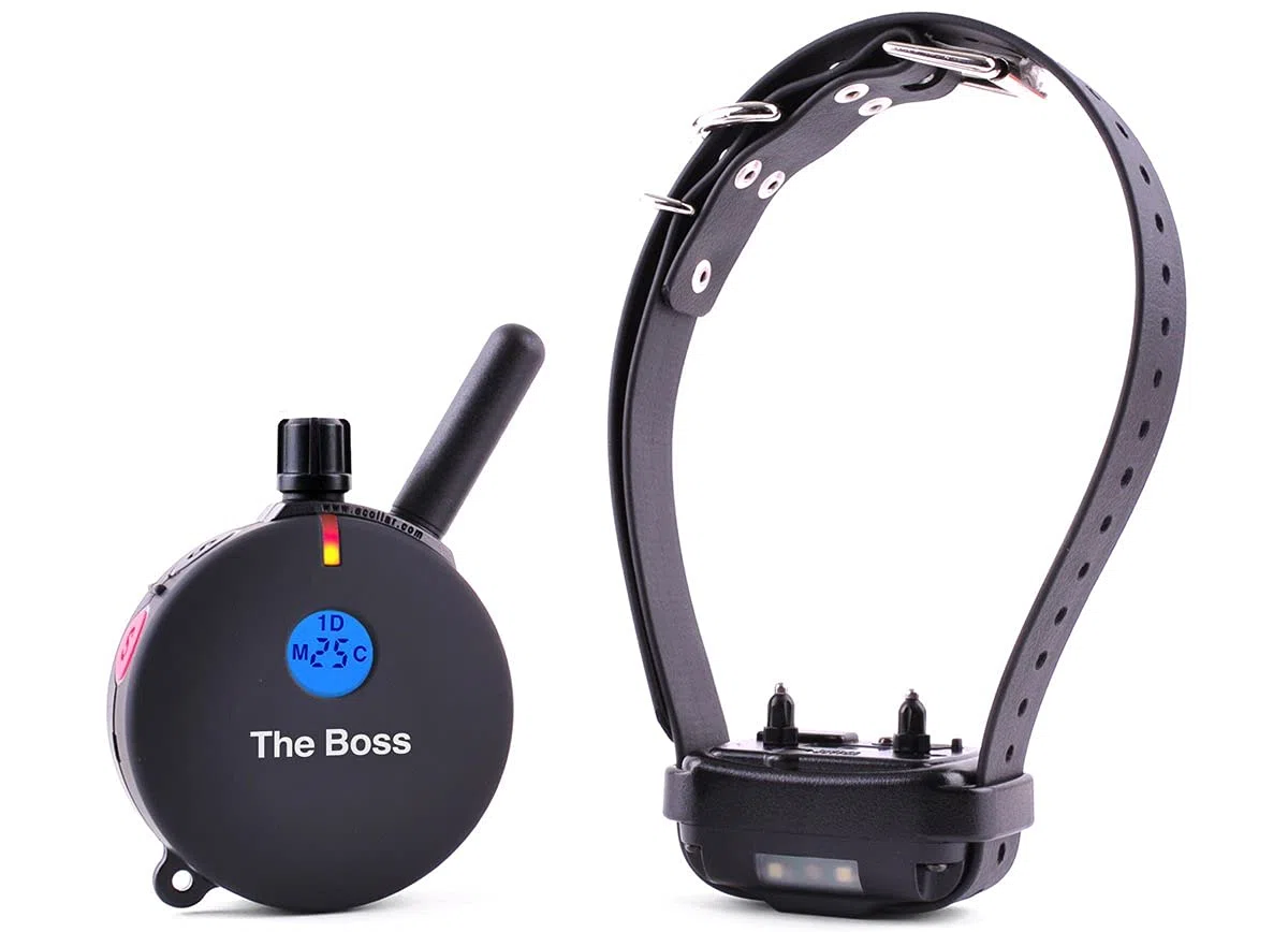 ET-800-1 Mile – Juego de 2 Collares de Entrenamiento herméticos a Distancia con Collar de estimulación estática, vibratoria y Sonido con clicker PetsTEK