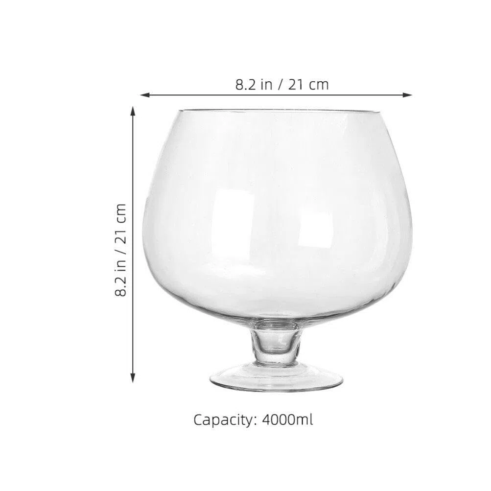VANZACK Cuenco De Burbujas Transparente Pecera De Cristal Terrario Globo Florero Copa Terrario Contenedor Hidropónico Tanque Betta Cuenco De Lirio De Agua para Decoración