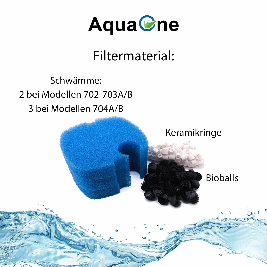 Acuario exterior filtro HW PFI-704B 45 W 2000 L/h hasta 1000L Platillos + Filtro material + UVC
