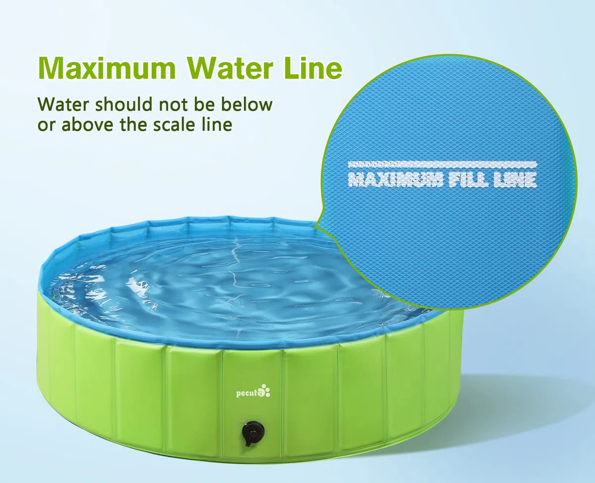 Pecute Piscina para Perros Bañeras Mascotas Pequeños Medianos y Grandes Desmontables Plegable PVC Antideslizante y Resistente al Desgaste para Exterior y Jardín