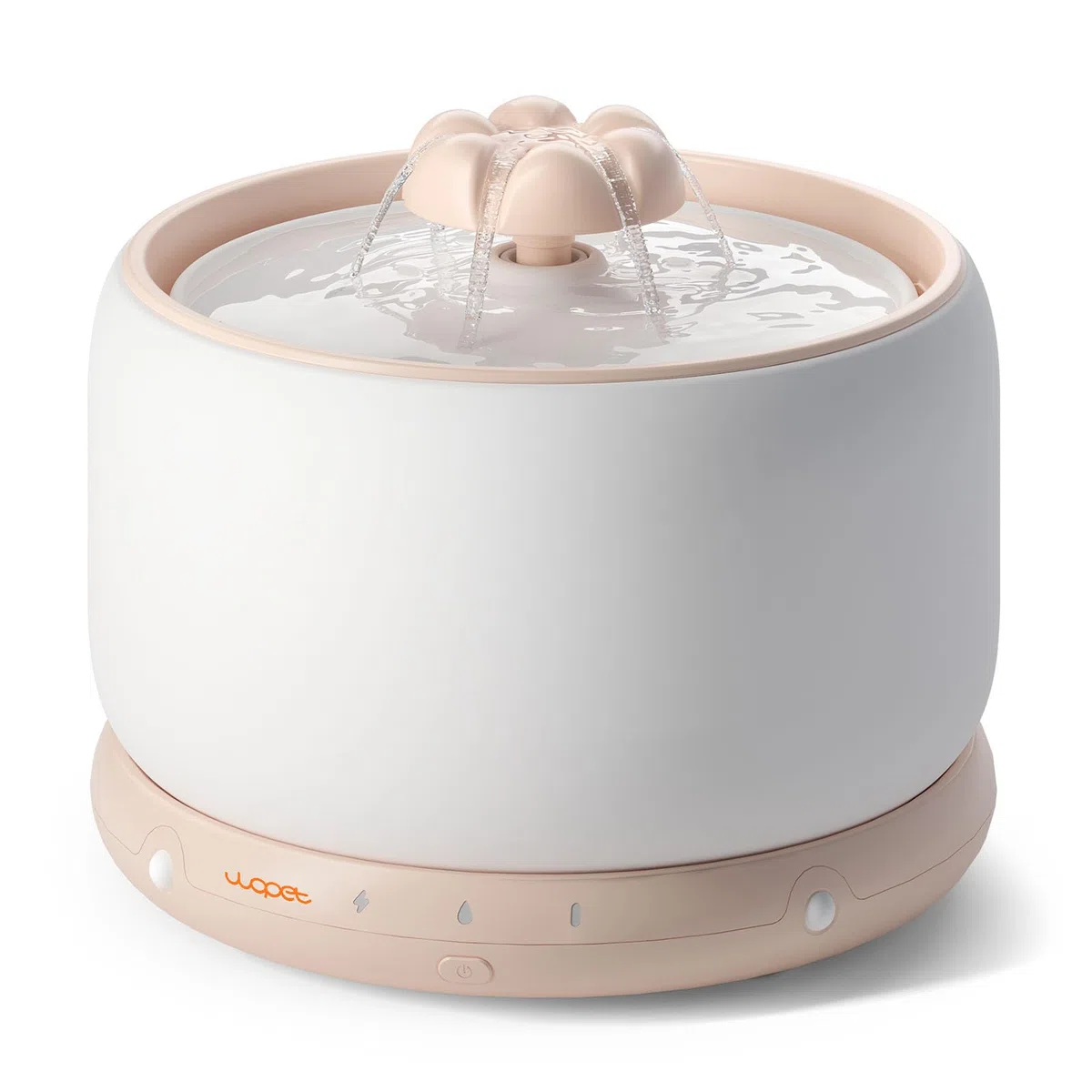WOPET Fuente de agua inalámbrica para gatos, elegante fuente de agua de cerámica para mascotas de 3L/103 onzas, dispensador de agua para gatos y perros, funciona con pilas de 5000 mAh, ultra