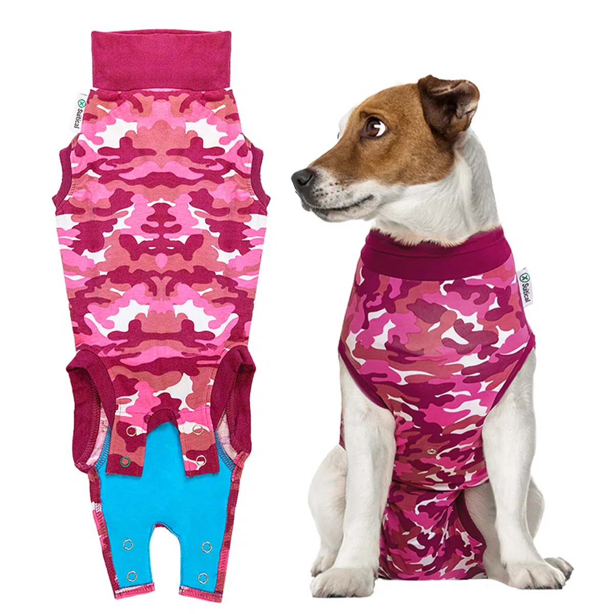Suitical Recovery Suit Perro, S+, Camuflaje Rosa