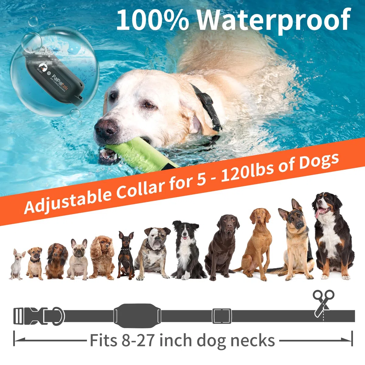 Collar vibratorio Descarga para Entrenamiento de 3 Perros, Collares de Entrenamiento para Perros de 3300 pies con vibración (