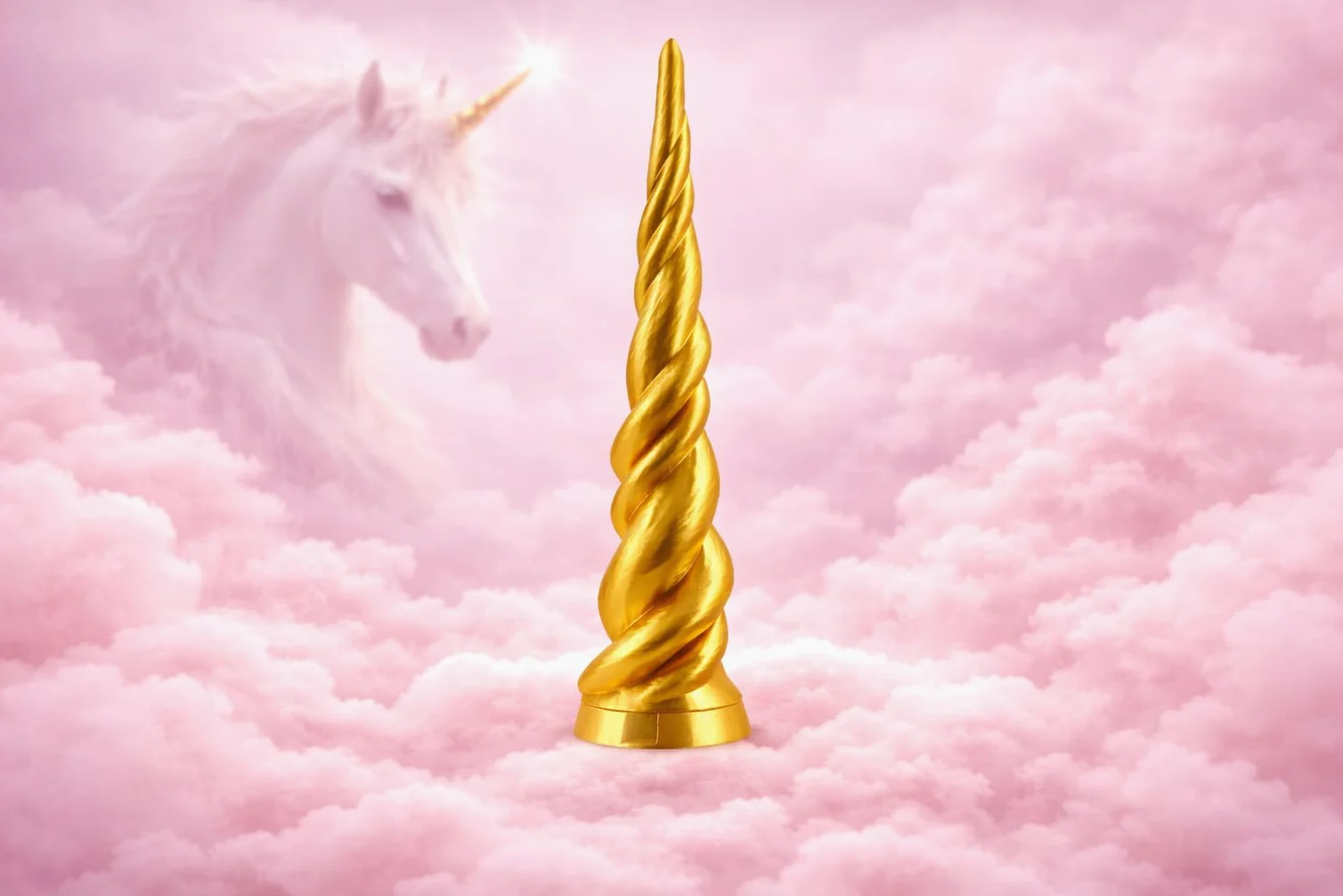 Alpha Precision MagicEinHorn - Correa para la cabeza de cuerno de unicornio, accesorio para caballos (dorado)