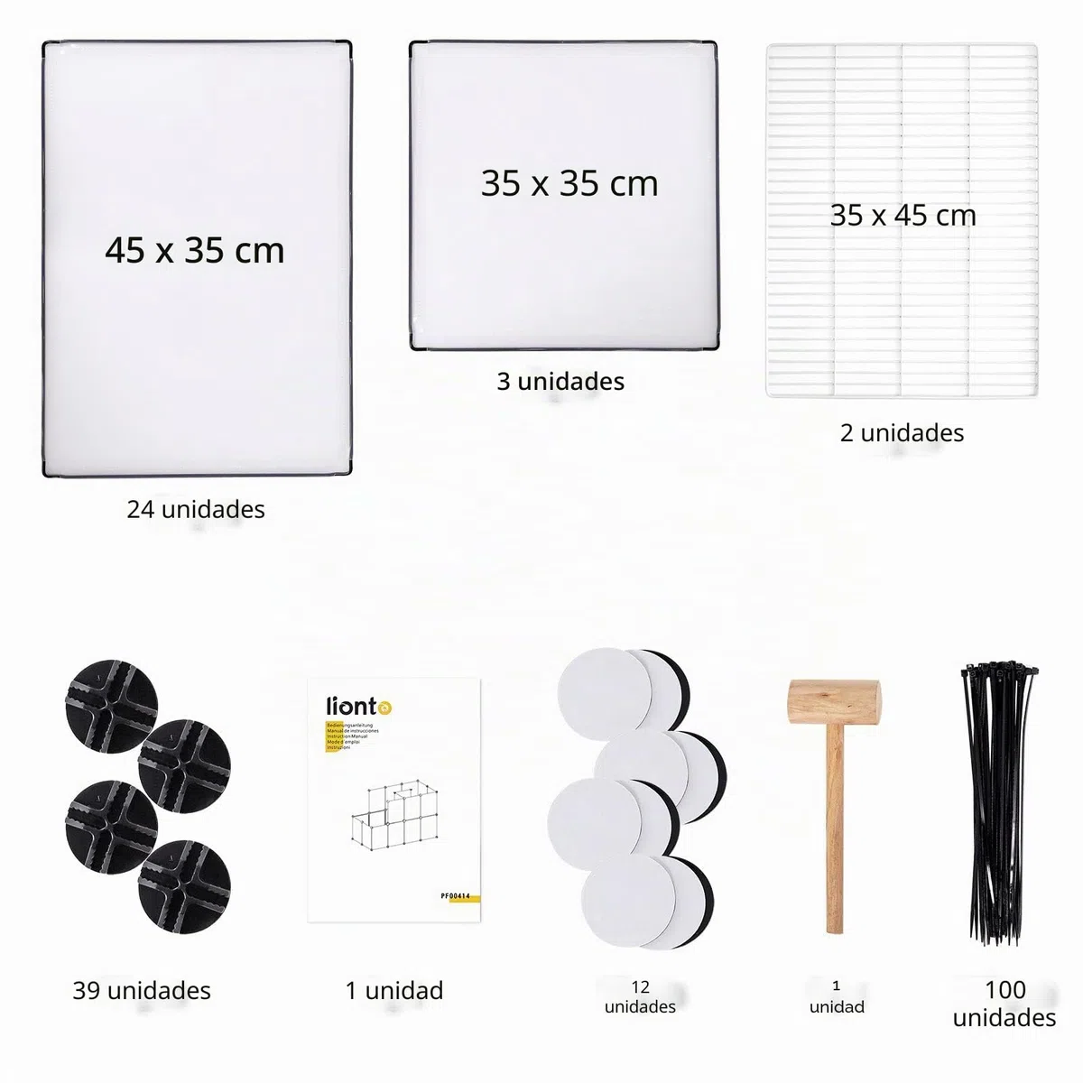 lionto Recinto de plástico de Paso Libre para Mascotas Jaula sin Suelo de Dos Pisos para Animales pequeños recinto Ampliable para Animales pequeños 147x75x92 cm