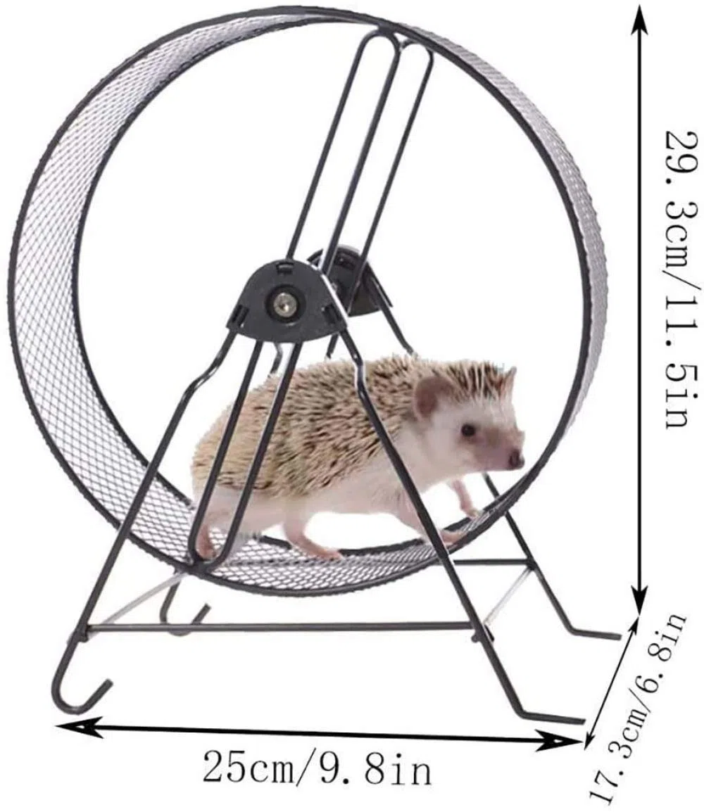 Rueda de Correr silenciosa de Metal, Rueda para Correr de hámster doméstico para roedores con Soporte de Juguete para Correr, para hámster, jerbo, Animales pequeños, Ejercicio-Blue