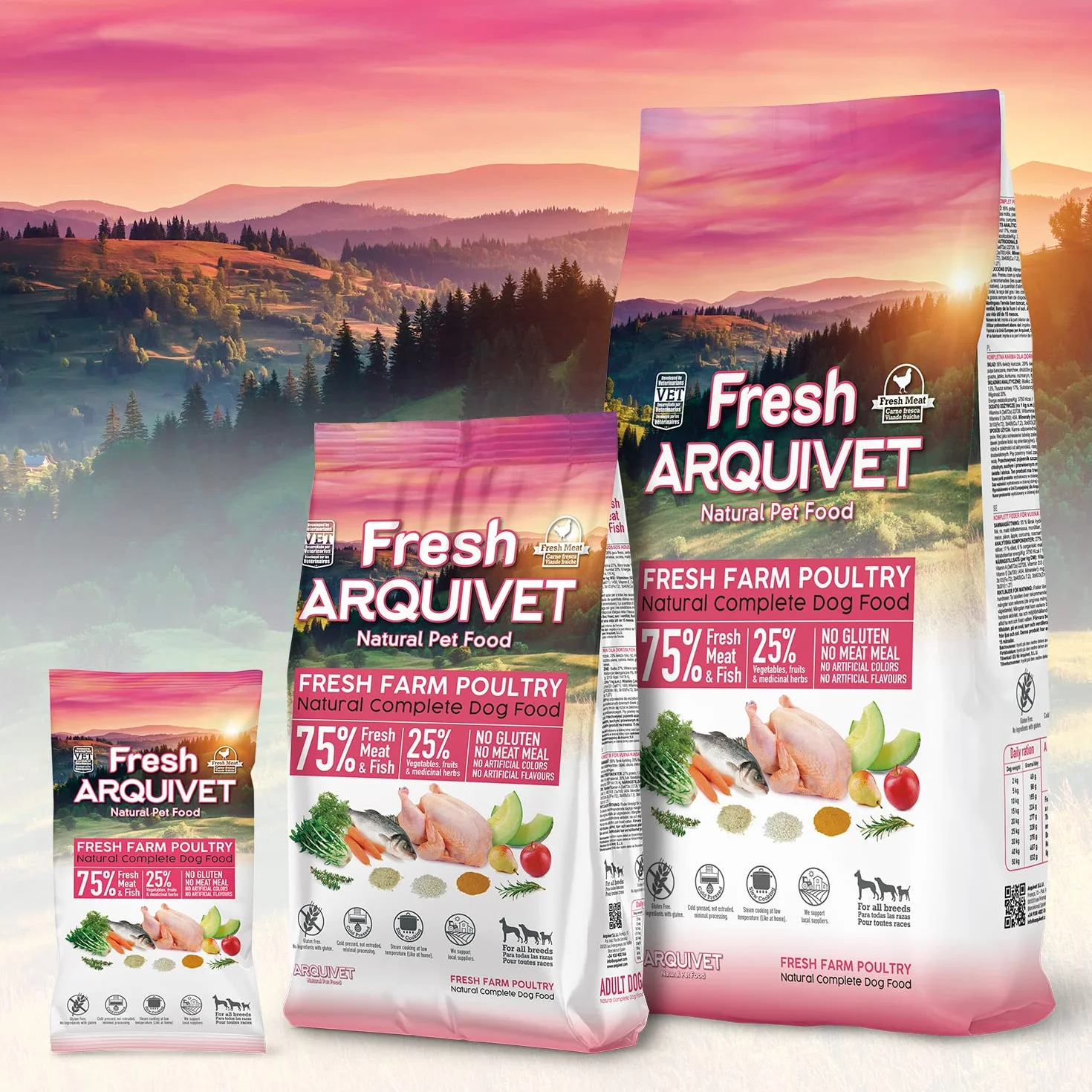 Arquivet Fresh Farm Poultry - 10 Kg - Alimento Completo para Perros - Carne y Pescado Frescos