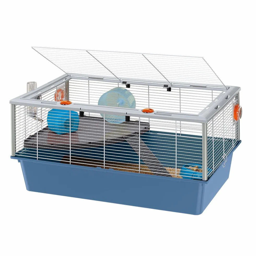 Ferplast Jaula para Roedores CRICETI 15 para Hamsters, en Metal, Accesorios incluidos: Pesebre, Bebedero, Casita, Rueda, Balda, Escalera, 78x48xh39cm