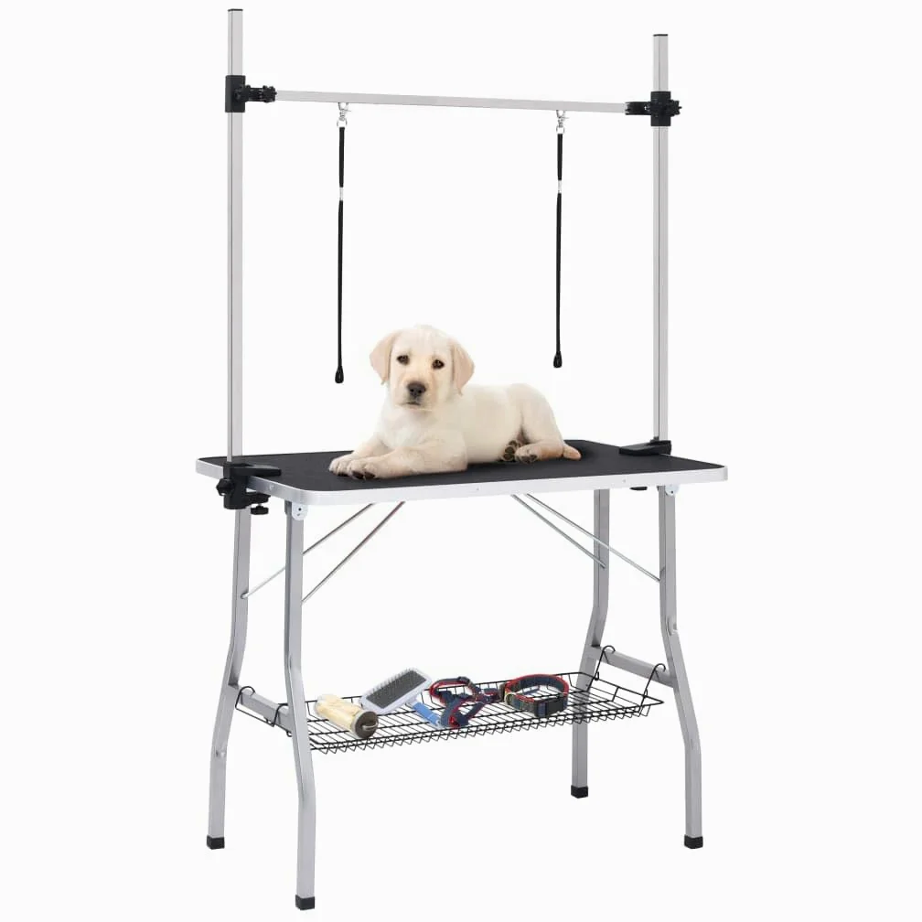 Genérico Mesa de Aseo para Perros Ajustable con 2 Lazos y Cesta,Producto para Mascotas y Animales,Productos para Mascotas,Productos de higiene para Mascotas,171069