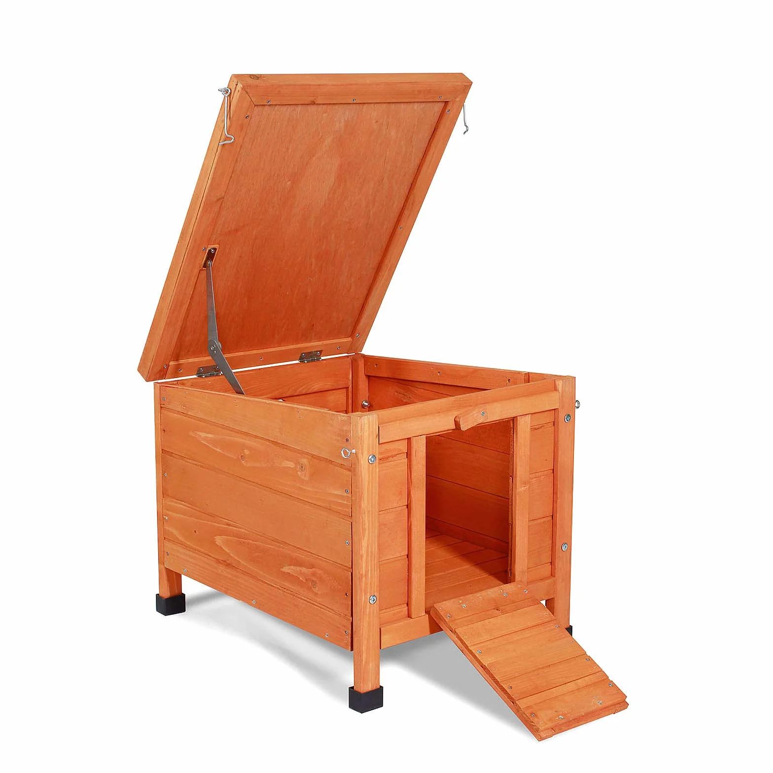lionto Conejera de Madera caseta Exterior para Mascotas pequeñas cobertizo 43x43x52 cm