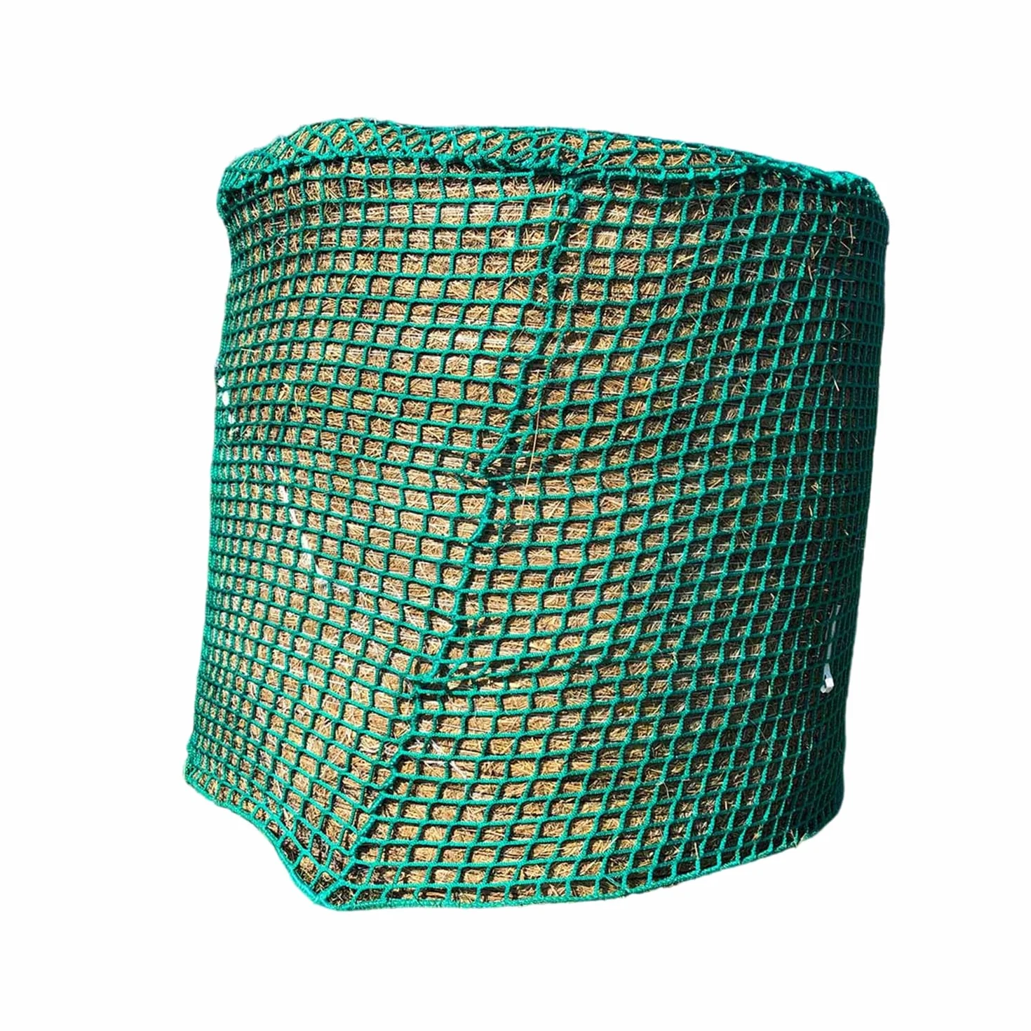 Red de heno para caballos, red de heno redonda de 120 cm x 120 cm, malla de 4,5 x 4,5 cm, alta capacidad de carga, red de pacas de heno, malla estrecha para explotaciones agrícolas, cría de ganado
