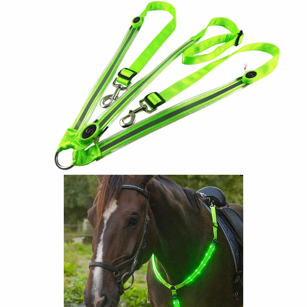 Luminous Horse Necklace Correa de Pecho LED para Caballo Ajustable para Deportes ecuestres