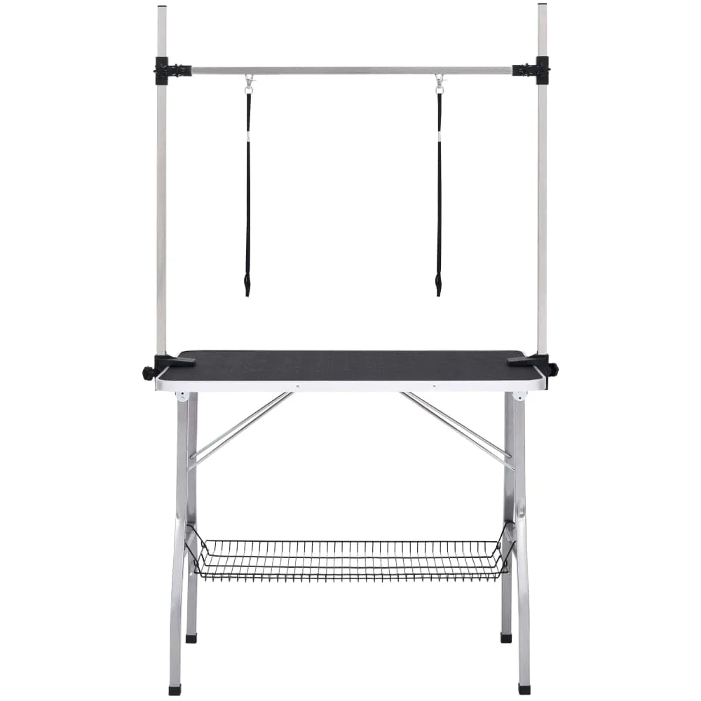 Genérico Mesa de Aseo para Perros Ajustable con 2 Lazos y Cesta,Producto para Mascotas y Animales,Productos para Mascotas,Productos de higiene para Mascotas,Negro,15.85 kg,171069