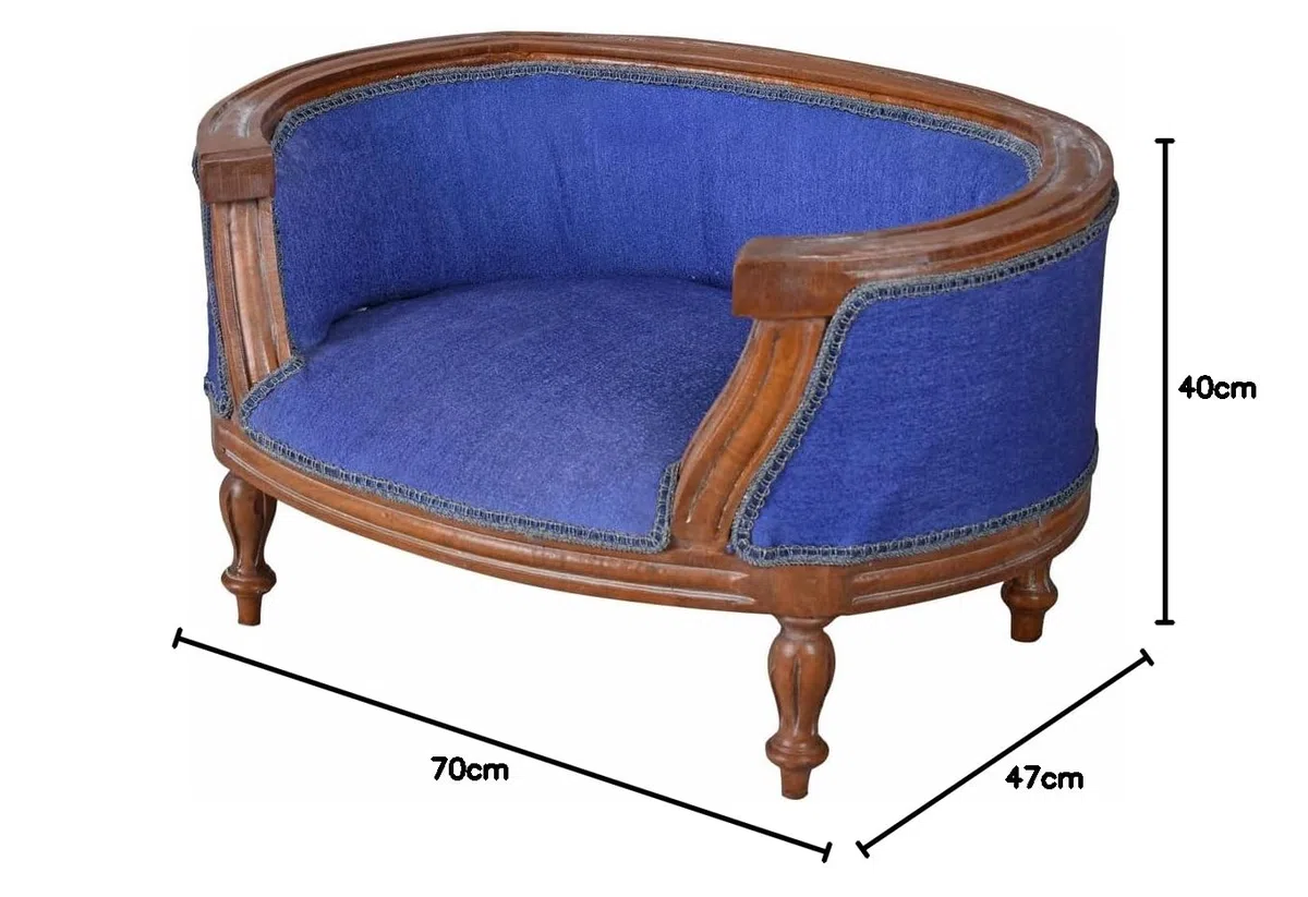 Palazzo - Cama para Mascotas, Cama para perros de madera estilo barroco, color azul, cat700g54