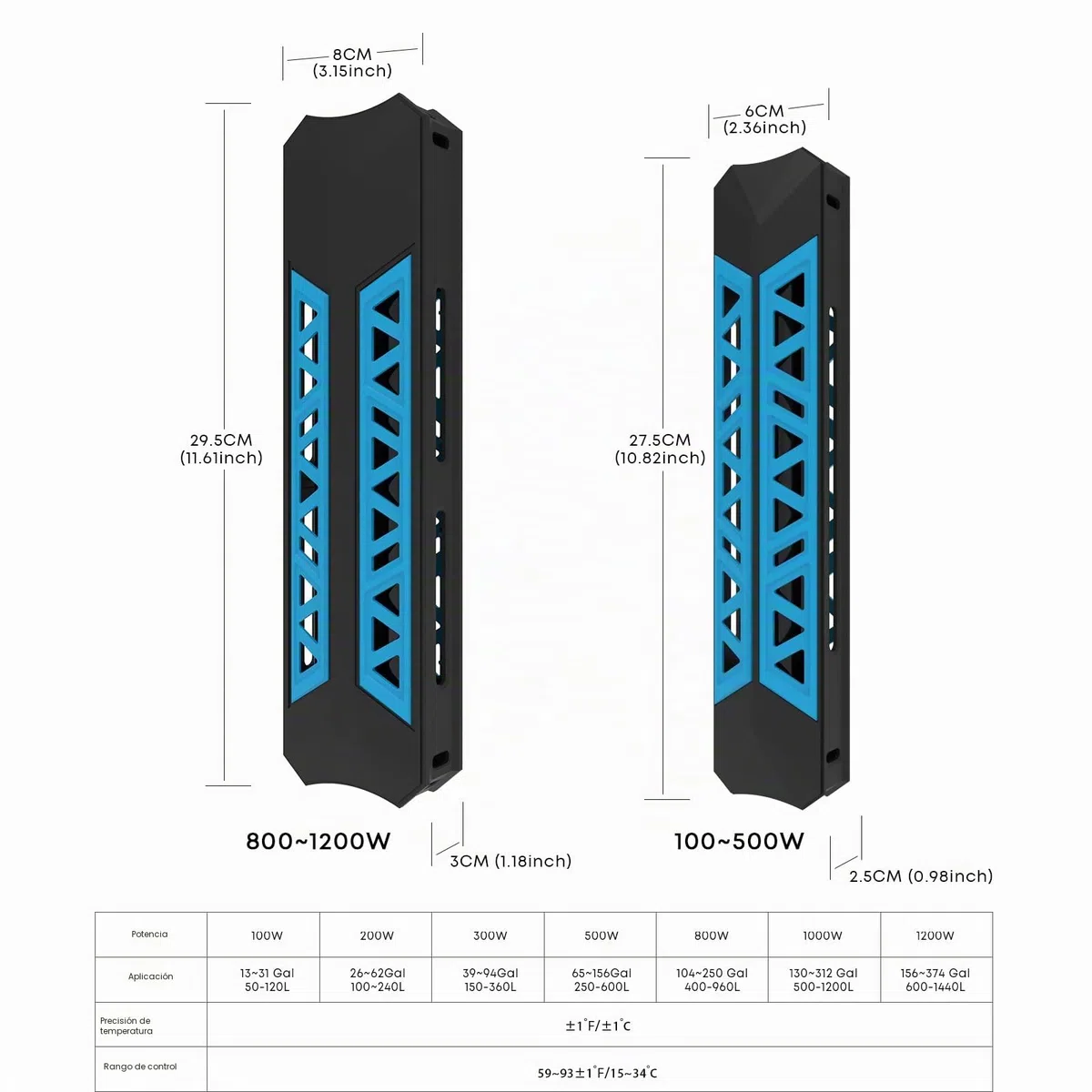 MagTool 300 to 1500W Calentador Acuario, Calentador Sumergible para Acuarios con Protección contra Sobrecalentamiento Y Apagado Automático De Peces con Controlador Digital para Agua Dulce Y Salada