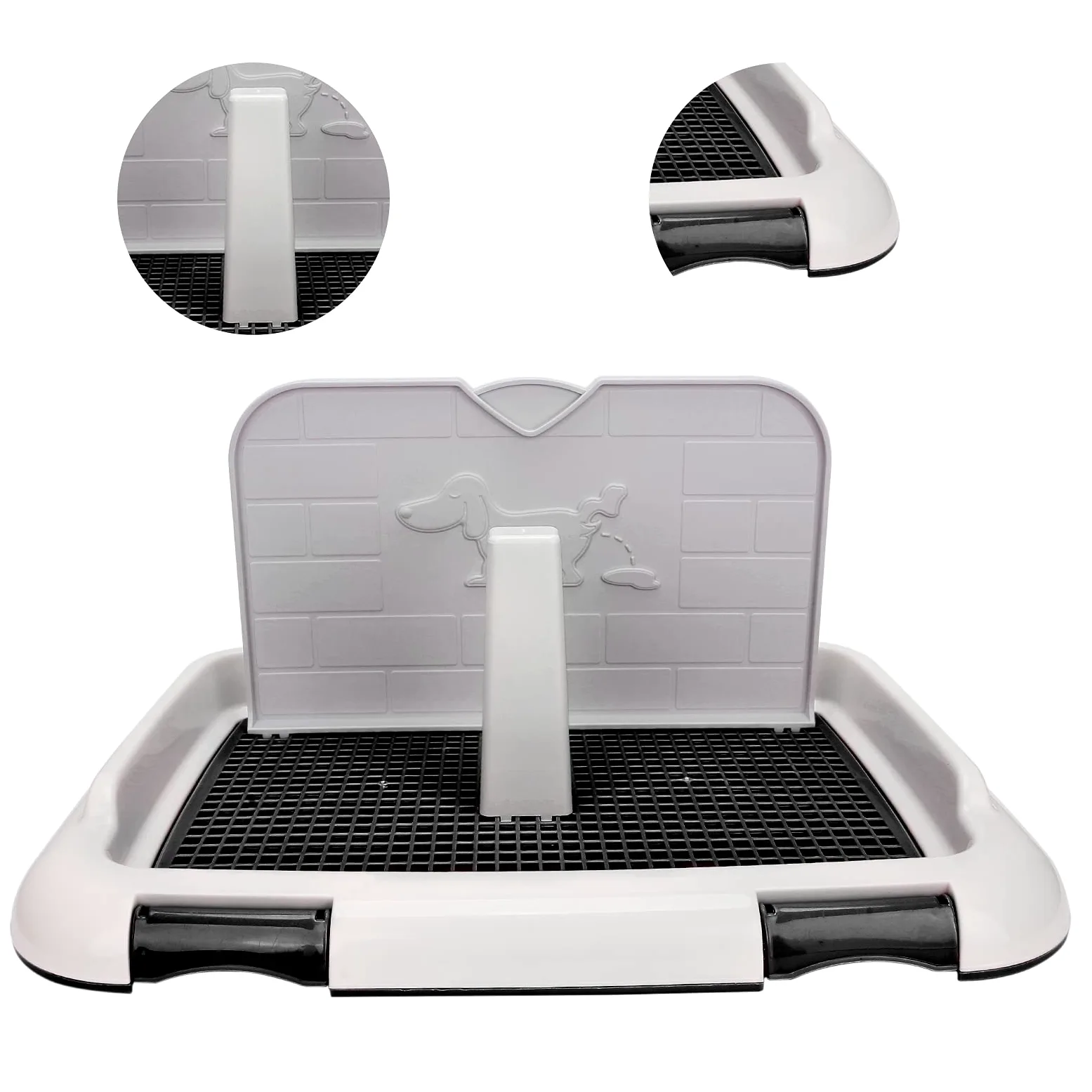 KIMISS Inodoro para Perros en Interiores, Orinal para Gatos Valla Inodoro para Cachorros Hundeklo Hundetoilette Valptoalett Interior Entrenamiento para Cachorros Bandeja para Orinal para (Negro)