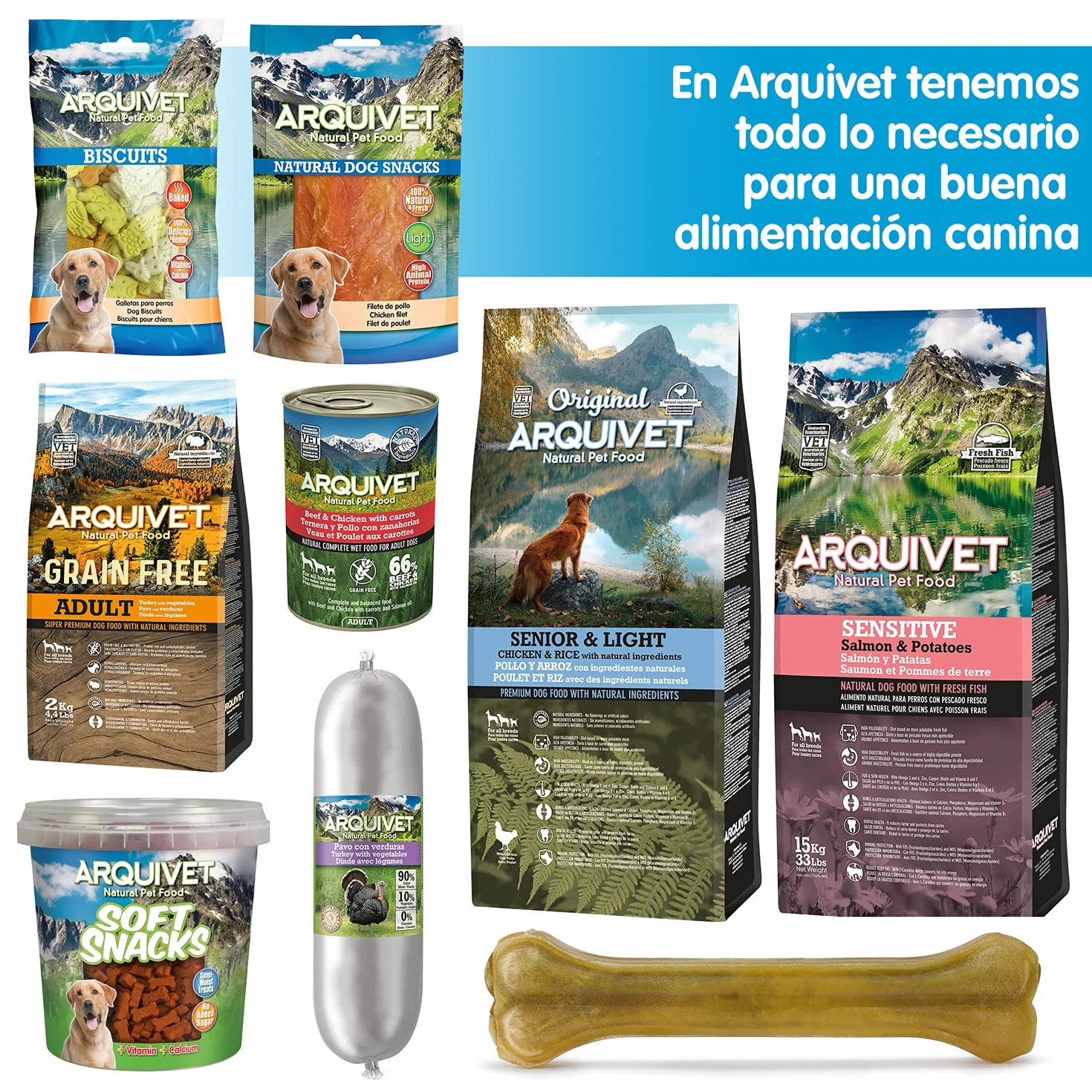 Arquivet Nervio de Toro - Snacks Naturales para Perros - Golosinas Perro - Chuches Perro - Premios Perro - Nervio de Toro en Barra - 12 cm Extra (Bolsa 50 uds.)