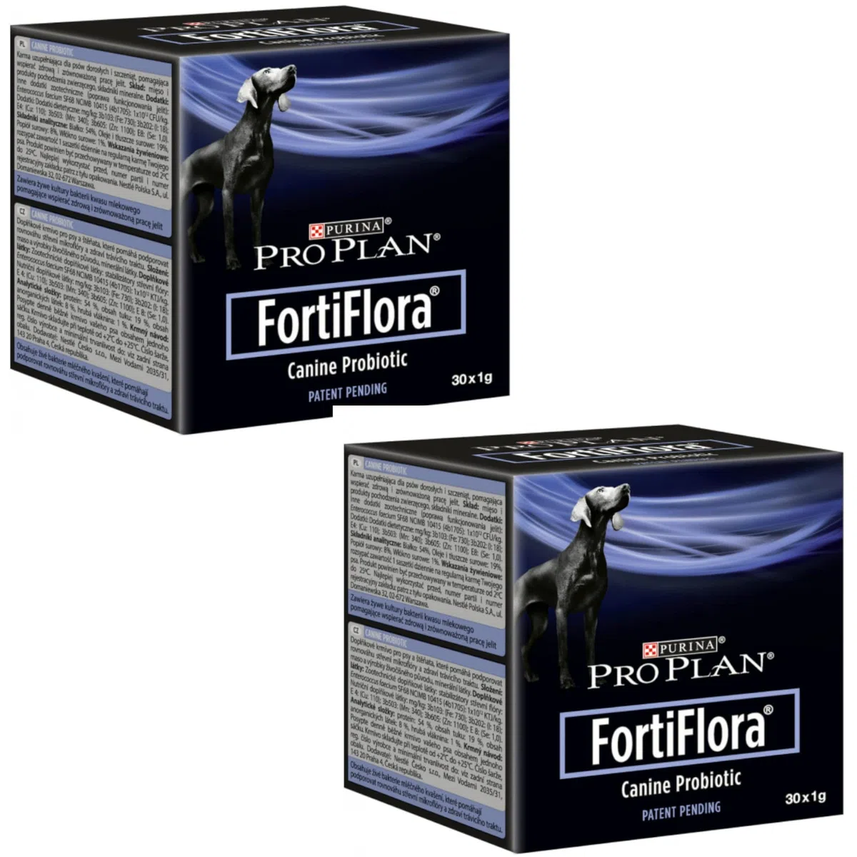 Pro Plan PURINA FORTI Flora | Paquete Doble | 2 x 30 x 1 g | Complemento Alimenticio para Perros | con Probióticos