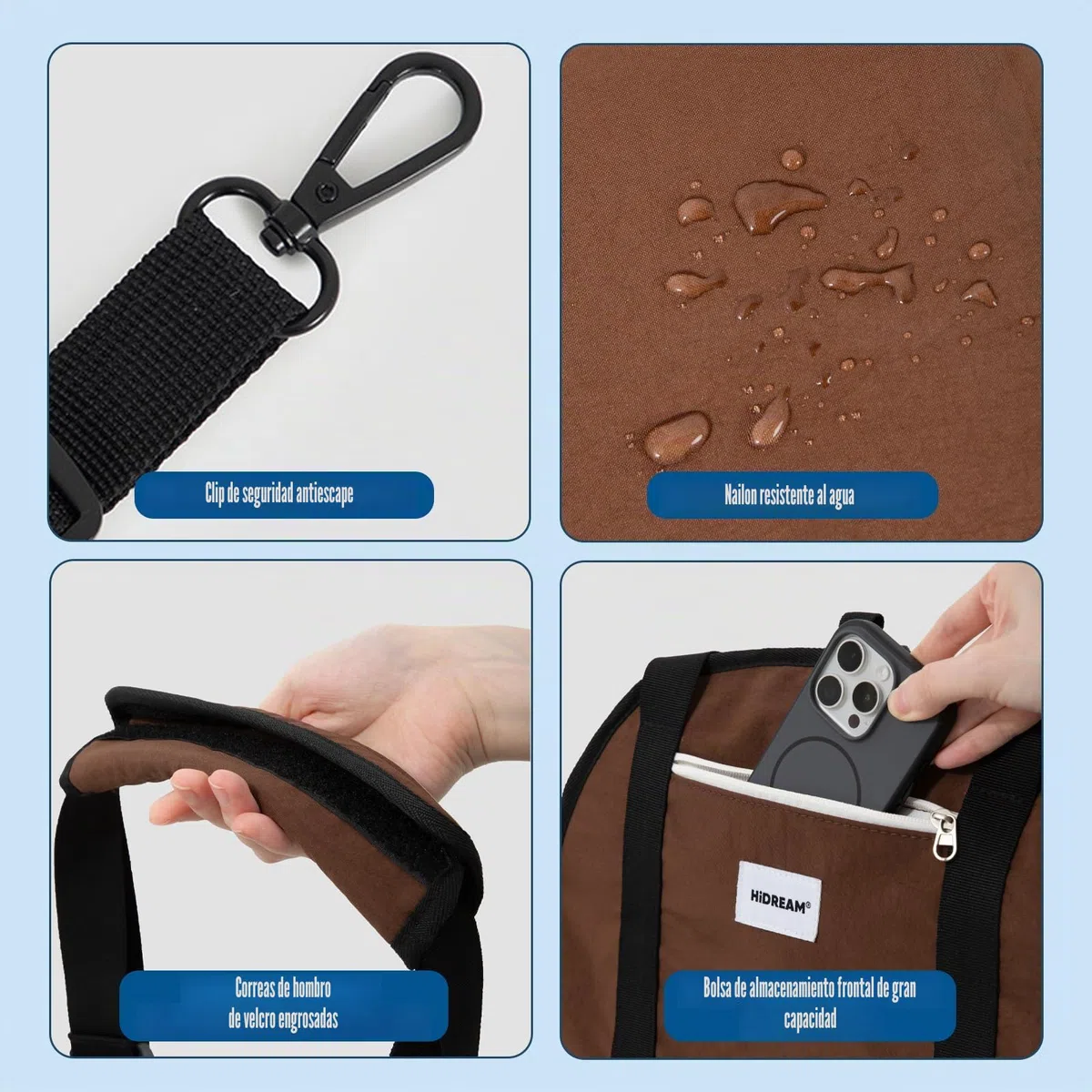 Portamascotas portátil para perros, de nylon, ligero, resistente al agua, para beagle, bolso para mascotas, bolso al hombro con cuerpo largo para hasta 8 kg, con abertura en U y clip