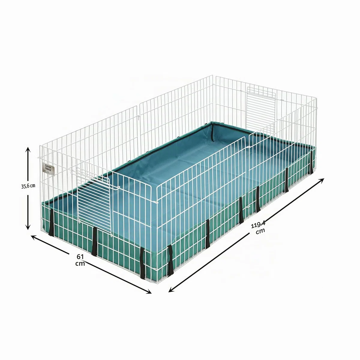 MidWest Homes for Pets Guinea Habitat 171GH - Jaula para cobayas, base de lona de PVC lavable, lados seguros, montaje sin herramientas, jaula ampliable para animales pequeños