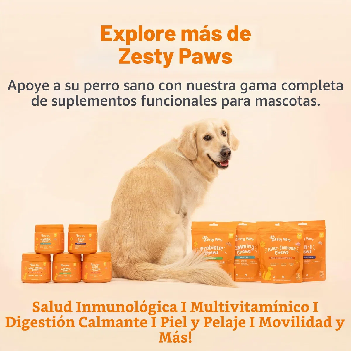Zesty Paws Cuidado de la Piel y Pelaje de salmón con Aceite de Pescado para Perros | Apoya el Pelaje Saludable | Masticables con vitaminas y Suplementos para Perros - 90 Piezas