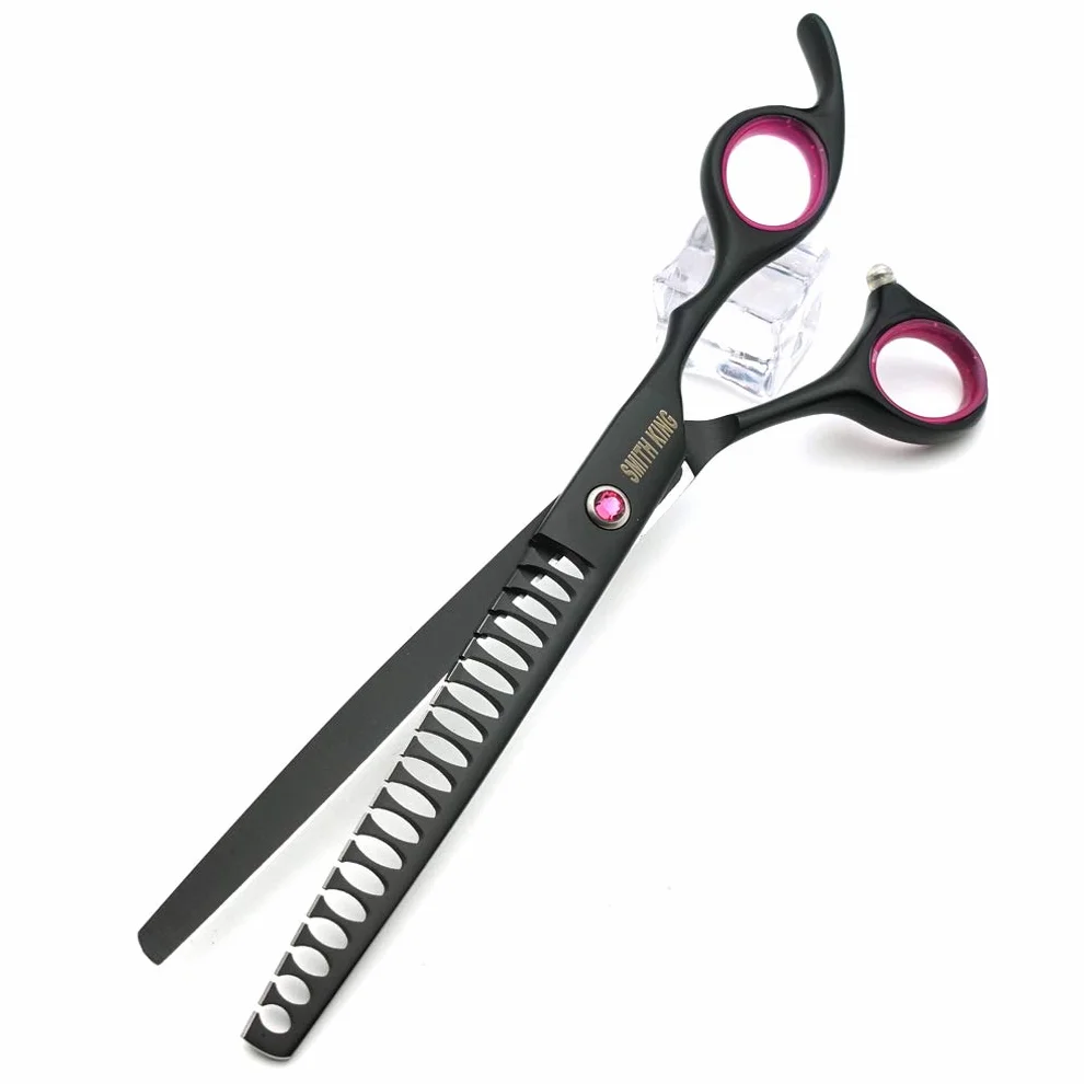 SMITH King - Juego de Tijeras para el Cuidado del Perro de 7,0 Pulgadas - Rectas, Adelgazamiento y Curvas, Chunker y Peine - 5 Unidades