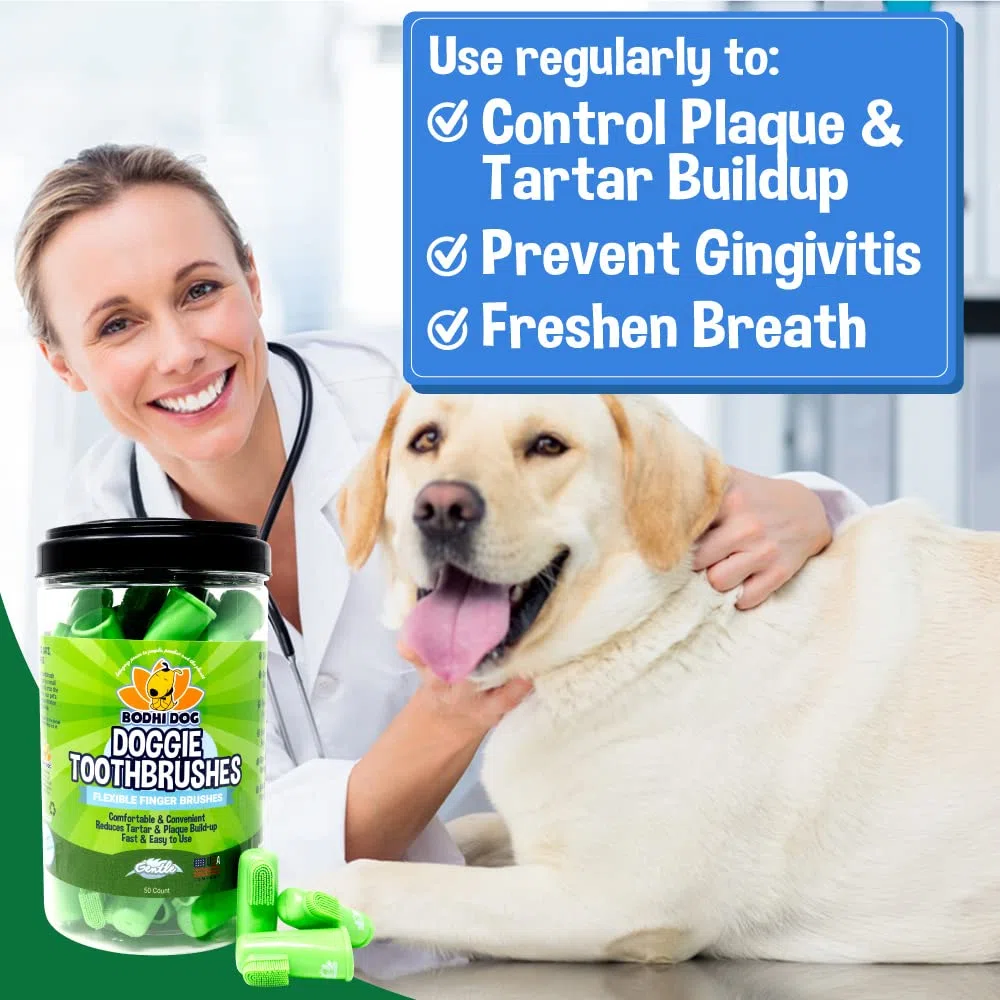Cepillos de dientes desechables suaves para perros | Cepillo de dientes suave de alta calidad con cerdas de silicona para cuidado dental y oral de mascotas y encías
