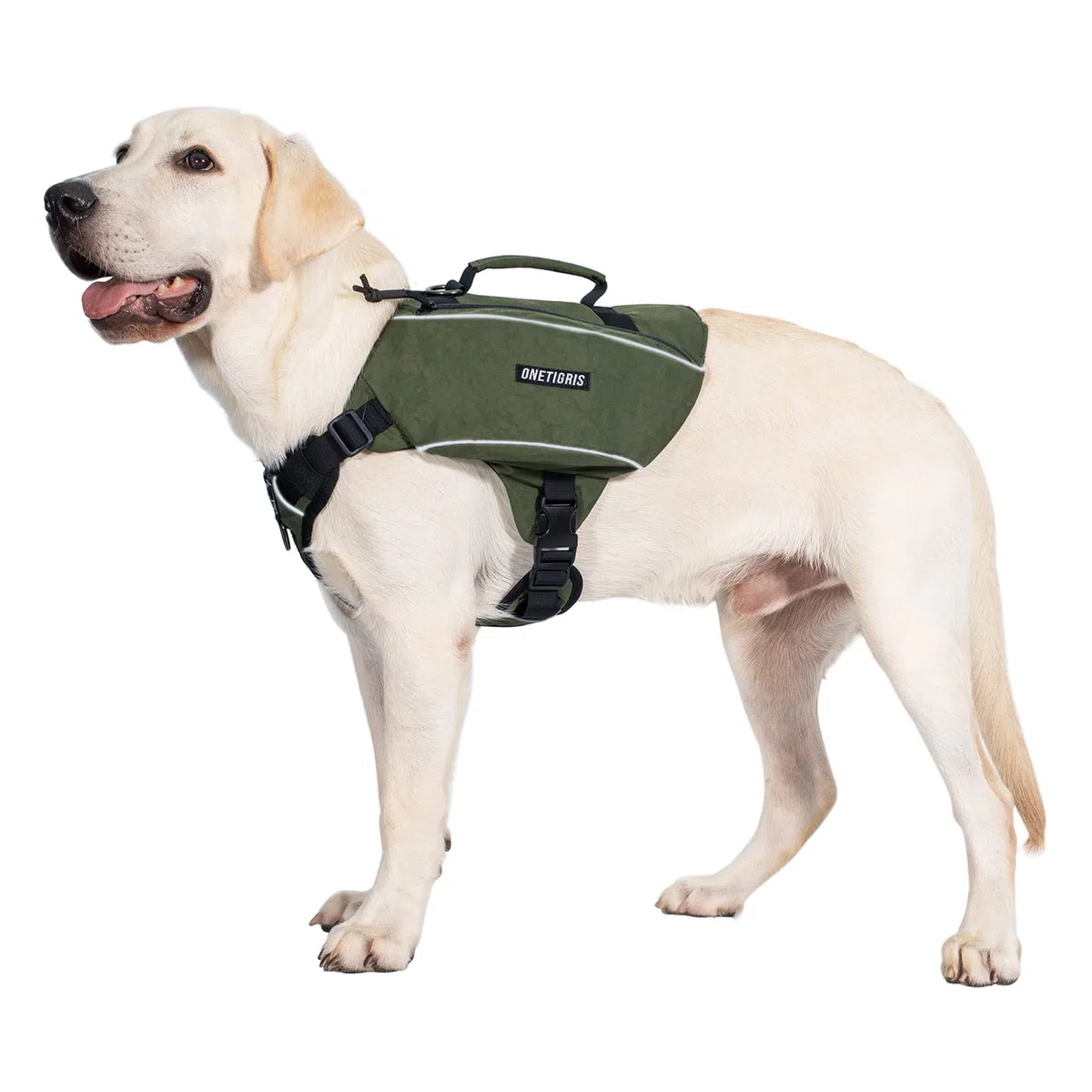 OneTigris CAMELUS Mochila de perro rasgado, camping, senderismo, para perros de tamaño M/L (M, Ranger verde)