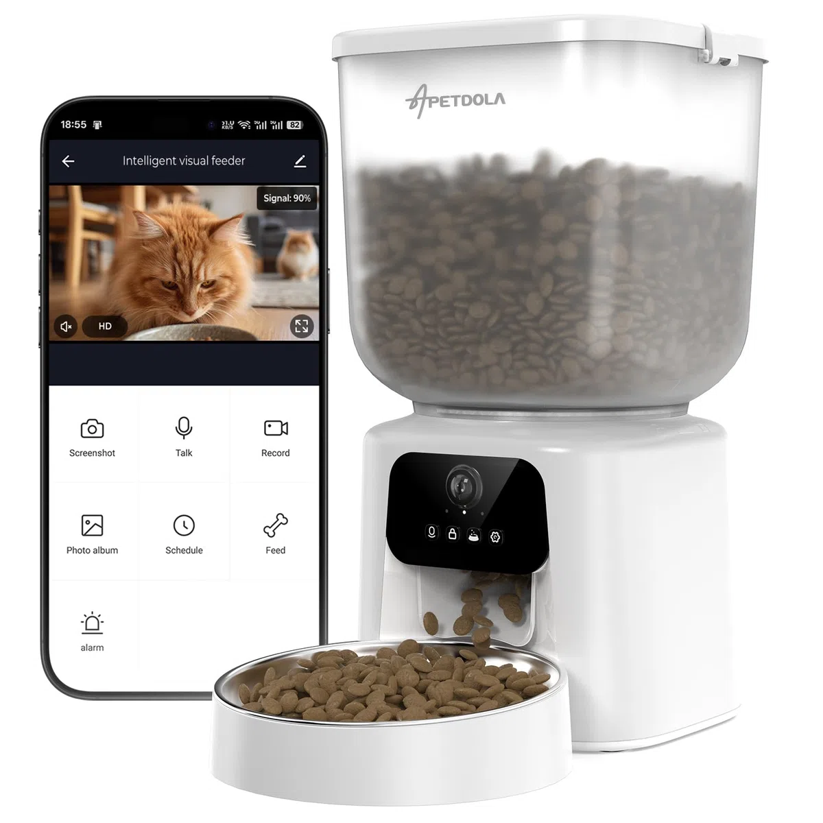 Comedero Automático para Perros, Dispensador de Alimentos para Gatos Programable de 1 a 6 Comidas para Gatos y Perros pequeños y medianos, comedero automático para Mascotas (con Video)