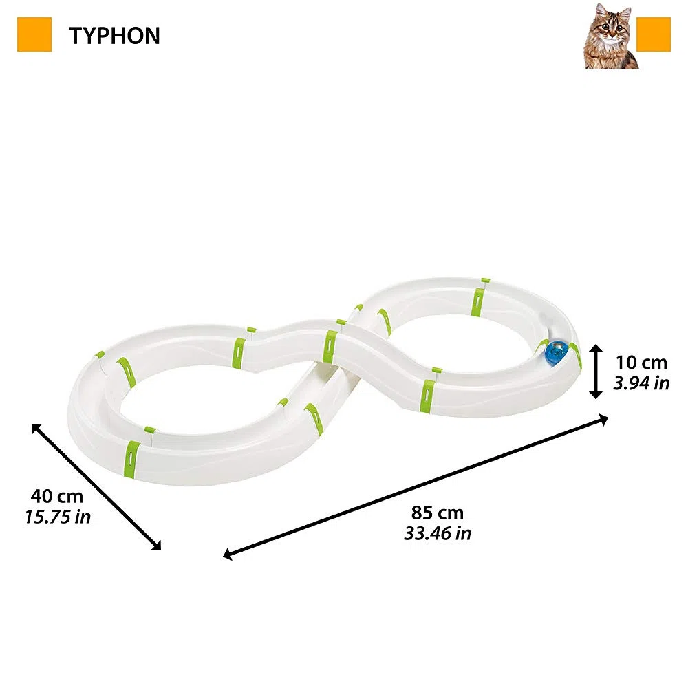 Ferplast Juego Interactivo para Gatos Typhon Circuito Modular, Bola de Luz LED Incluida
