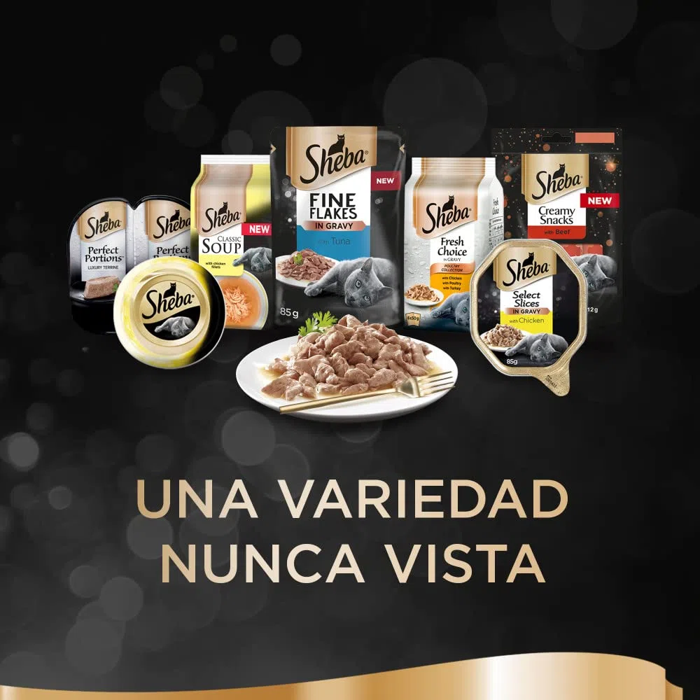 Sheba Delicatezze Comida Húmeda para Gatos, Selección de Aves en Gelatina, Pescado, Multipack (13 Cajas x 4 Sobres x 85 g)
