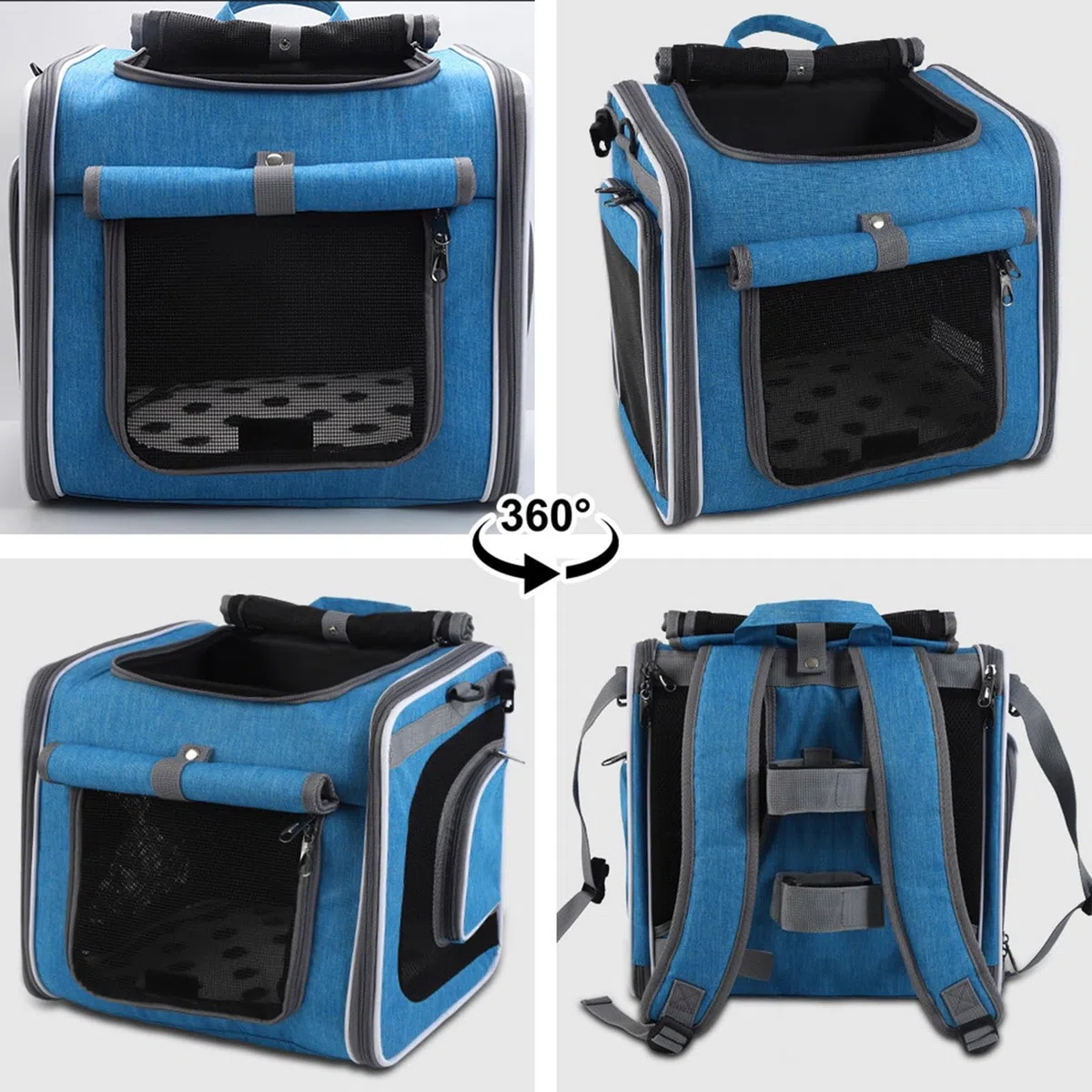 Cesta para Perros en Bicicleta, Transportín Delantero para Perros en Bici, Mochila Ajustable con Ventilación para Excursiones Y Paseos