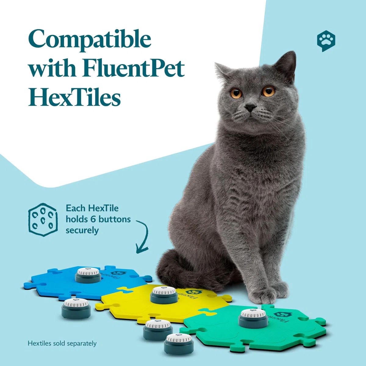 FluentPet Botón de voz con sonido más claro hacia arriba, botones grabables con baterías incluidas y audio premium para perros y gatos, botones de entrenamiento fáciles de presionar (6)