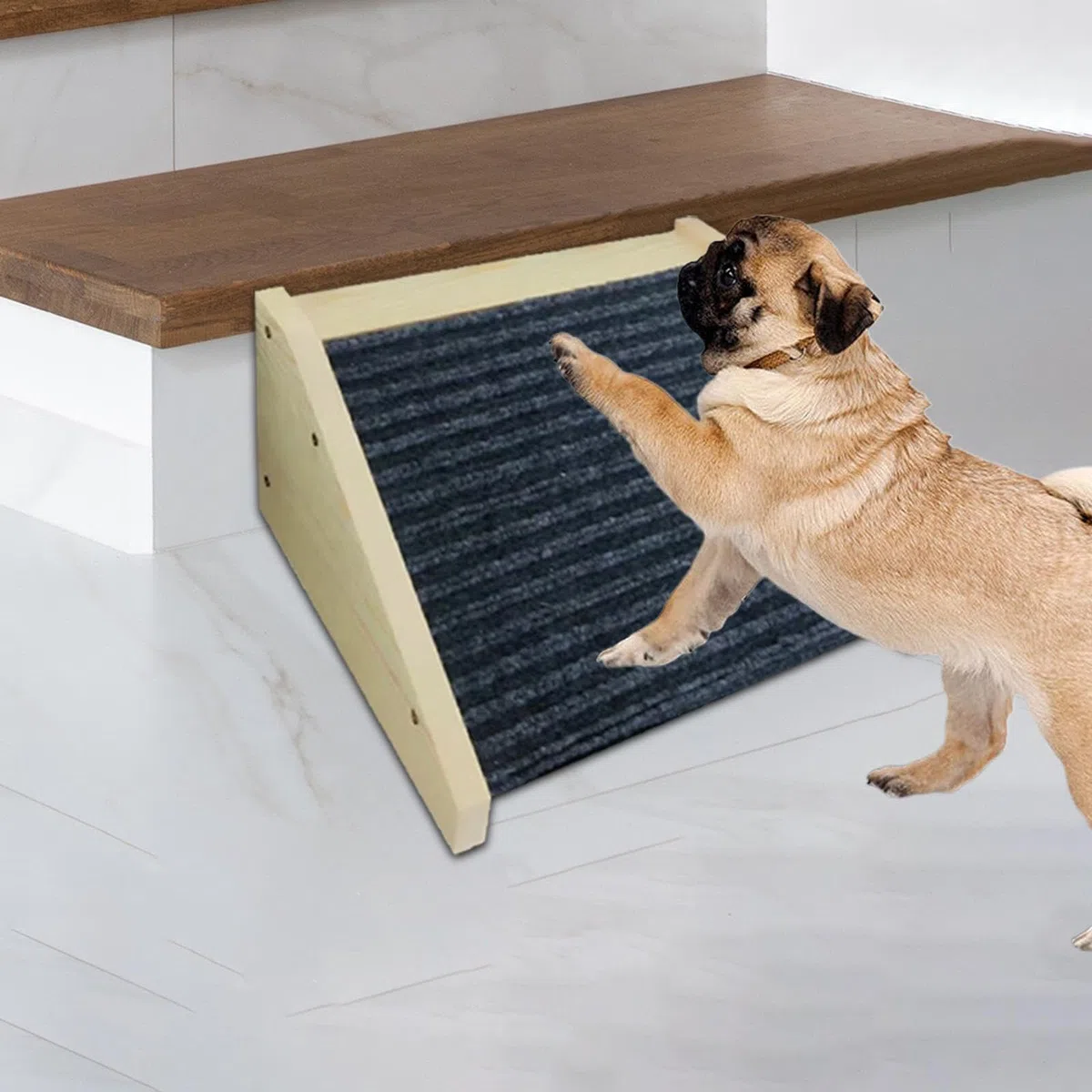 Rampa Antideslizante para Perros, Escalera para Gatos, Escalera Inclinada de Madera para Perros, para Sofá, Sillón O Camión.