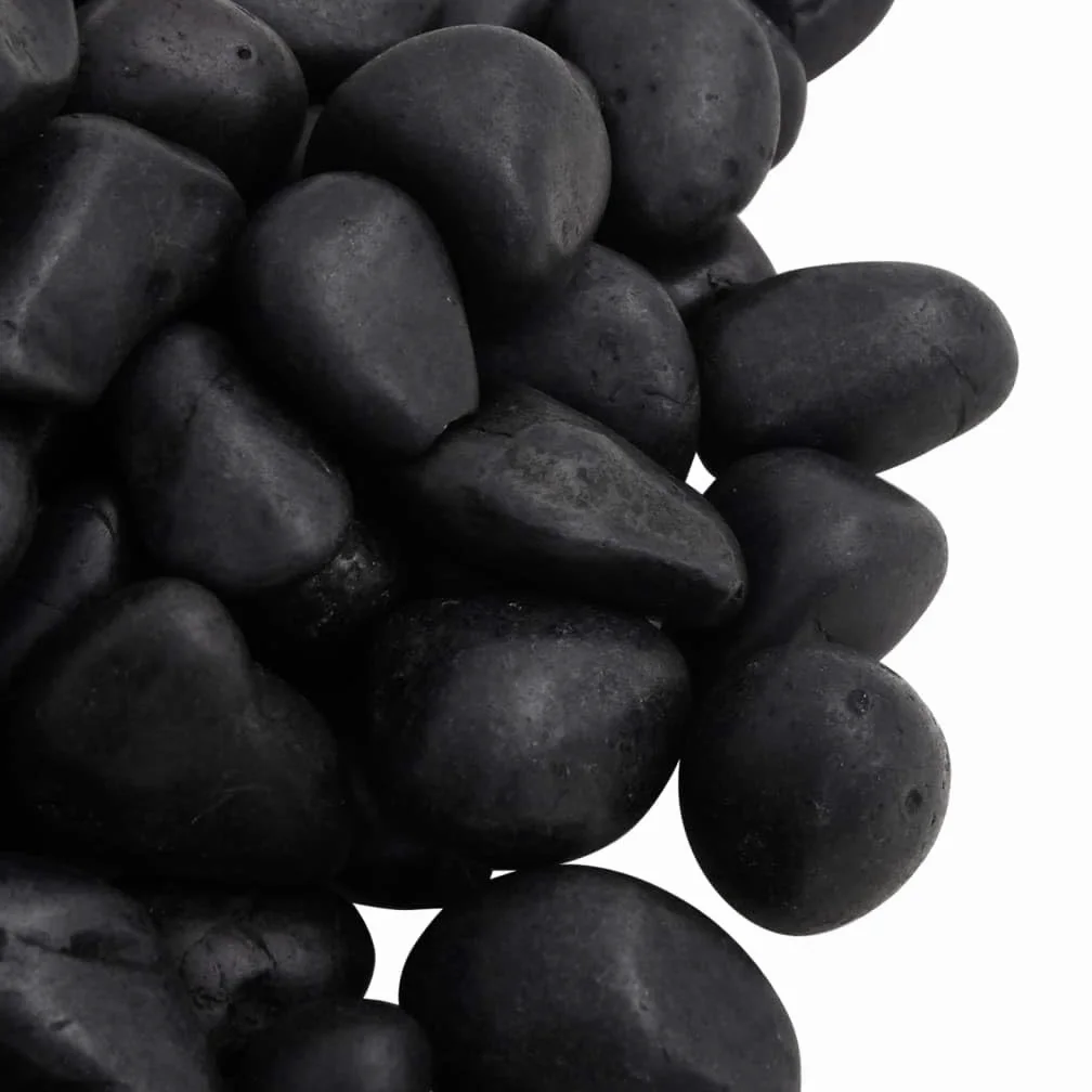 Piedras pulidas negras de 25 kg, 2 a 5 cm, para acuarios, para paisajismo y decoración de suelos, decoración de terrarios con aspecto natural