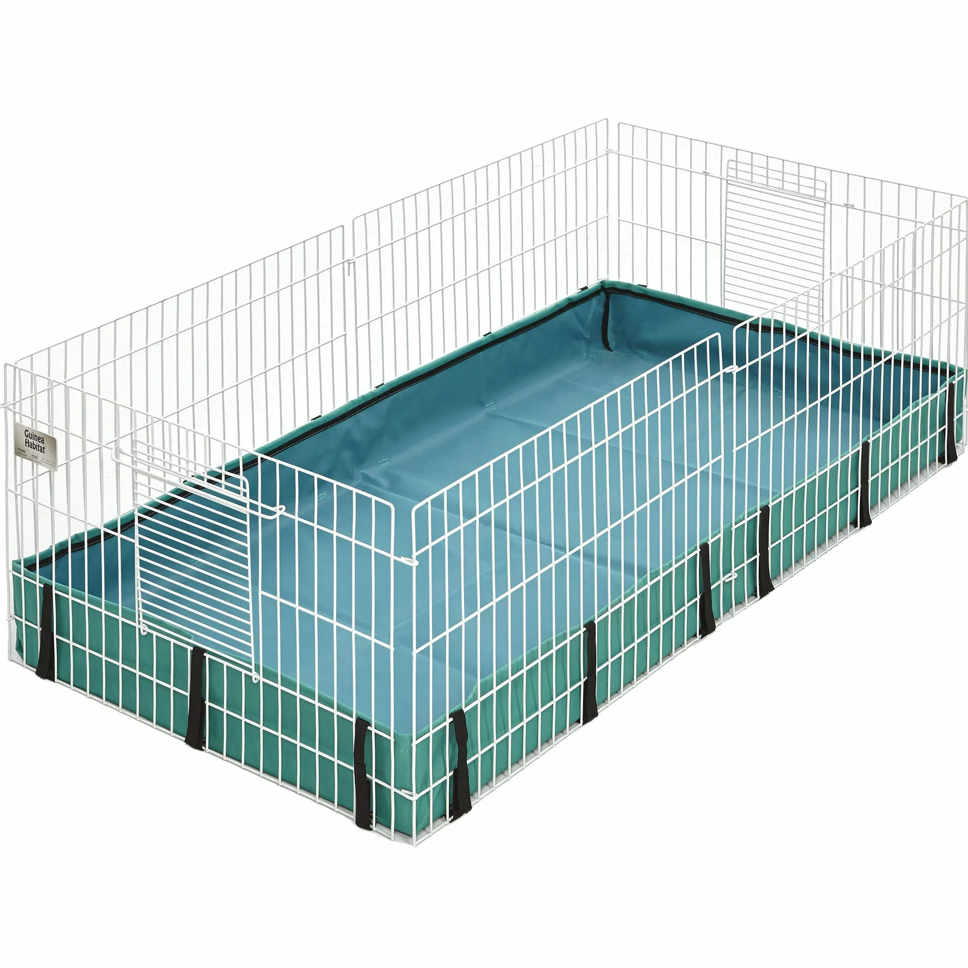 MidWest Homes for Pets Guinea Habitat 171GH - Jaula para cobayas, base de lona de PVC lavable, lados seguros, montaje sin herramientas, jaula ampliable para animales pequeños