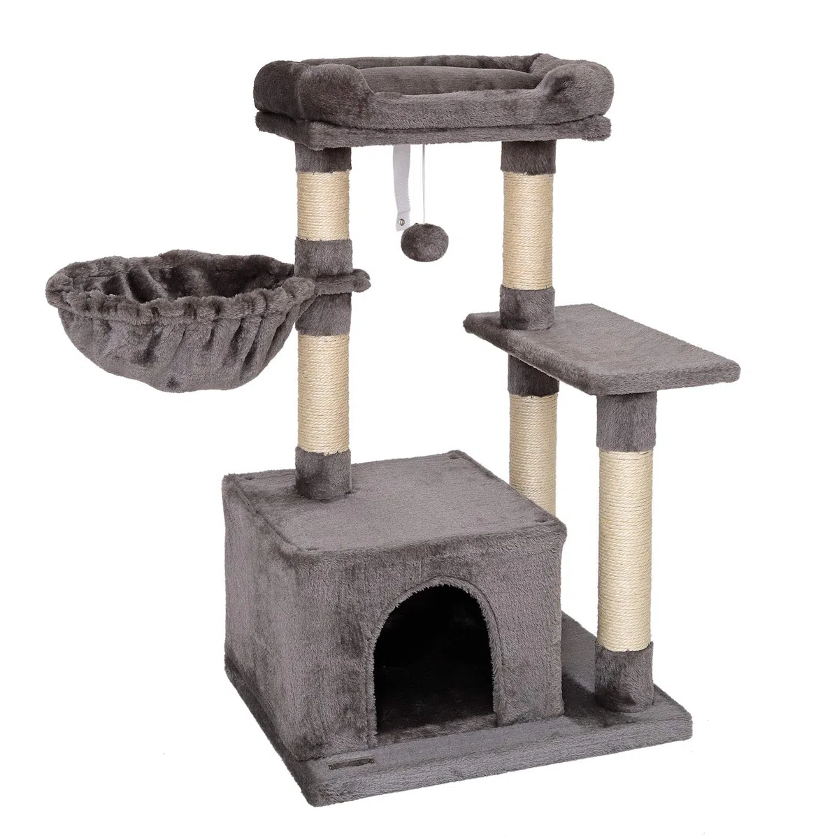 lionto Árbol rascador para Gatos Altura 85 cm, Gris Oscuro
