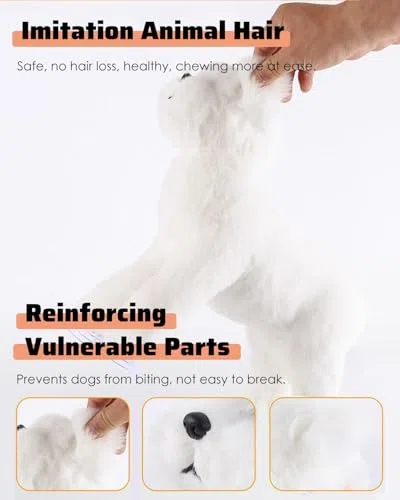 Juguete de peluche interactivo de silicona para perros, para aparearse, pareja empática para dormir, Schnauzer miniatura/bichón frise