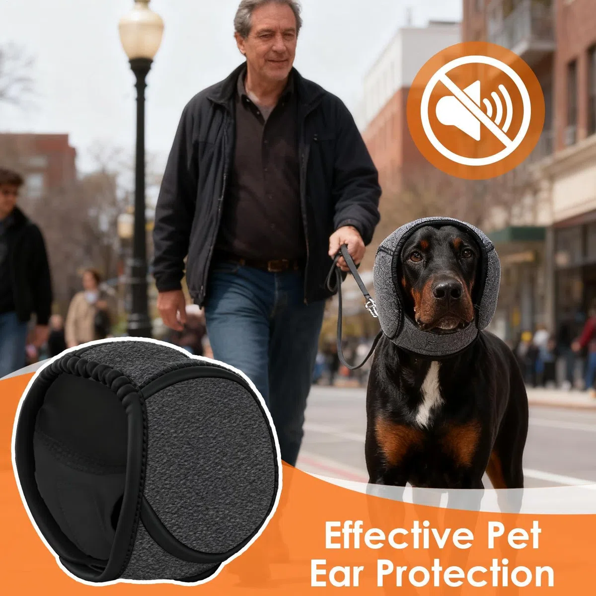 Orejeras para perros con cancelación de ruido, tapones para los oídos impermeables auriculares de protección auditiva ajustable protección contra el ruido en fuegos artificiales y tormentas eléctricas