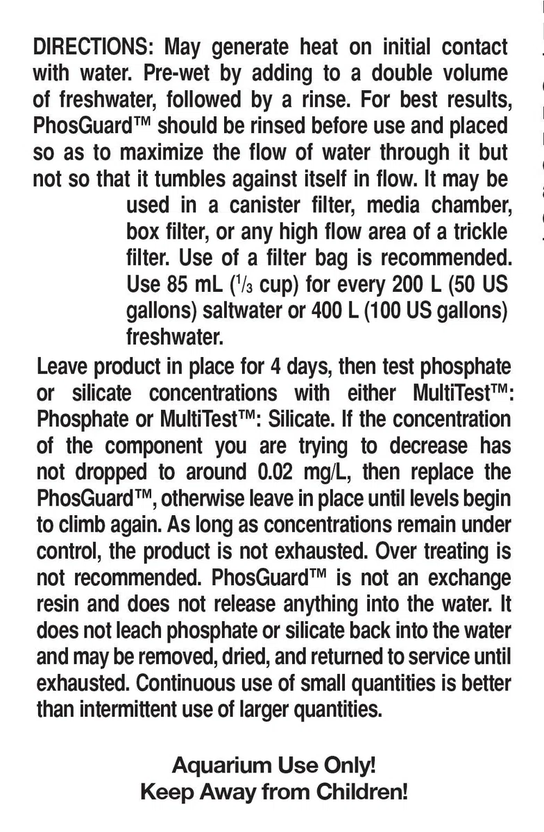 Seachem - Phosguard Extractor de silicato y fosfato