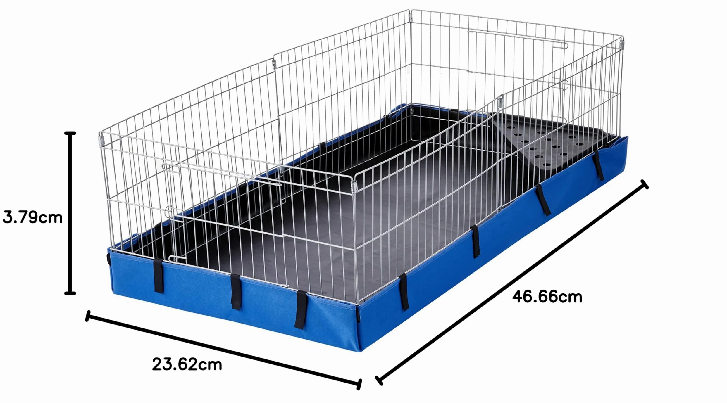 Amazon Basics Jaula para mascotas Cobaya con fondo de lona, A Prueba De Fugas, azul, 118 x 35 x 60 cm (L x An x Al)