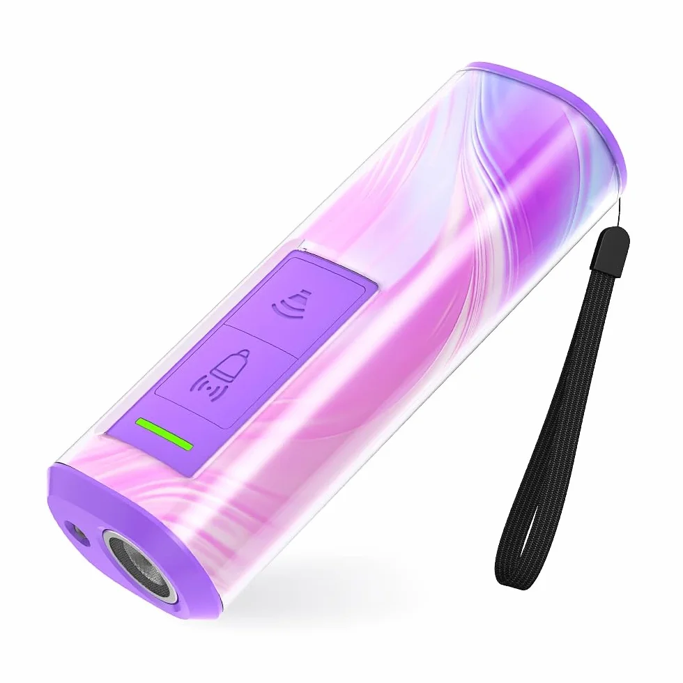 Protección antiagresión y antiabbai portátil eficaz hasta 7 m 2 en 1 – con linterna LED – Apto para todos los tamaños (rosa)