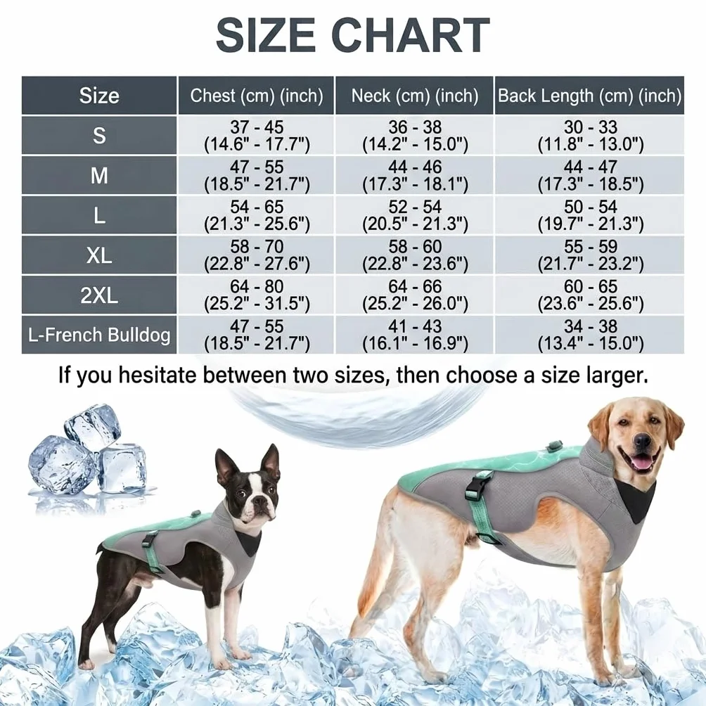 Pequeños Chaleco Refrescante para Perros Arnés Reflectante Para Perros Chaqueta Refrescante, Abrigo Fresco y Cómodo Para Perros, Seguridad a Prueba de Sol y Tecnología de Evaporación de Pantano