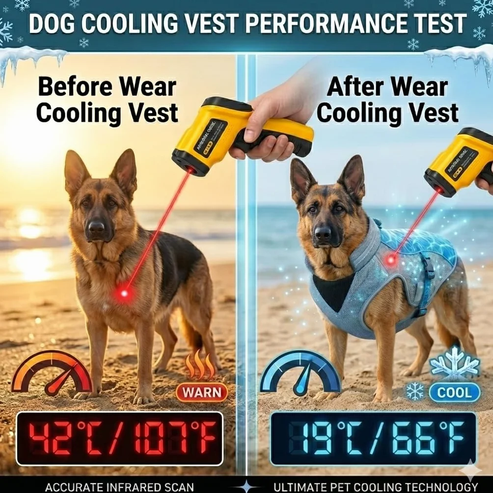 Pequeños Chaleco Refrescante para Perros Arnés Reflectante Para Perros Chaqueta Refrescante, Abrigo Fresco y Cómodo Para Perros, Seguridad a Prueba de Sol y Tecnología de Evaporación de Pantano